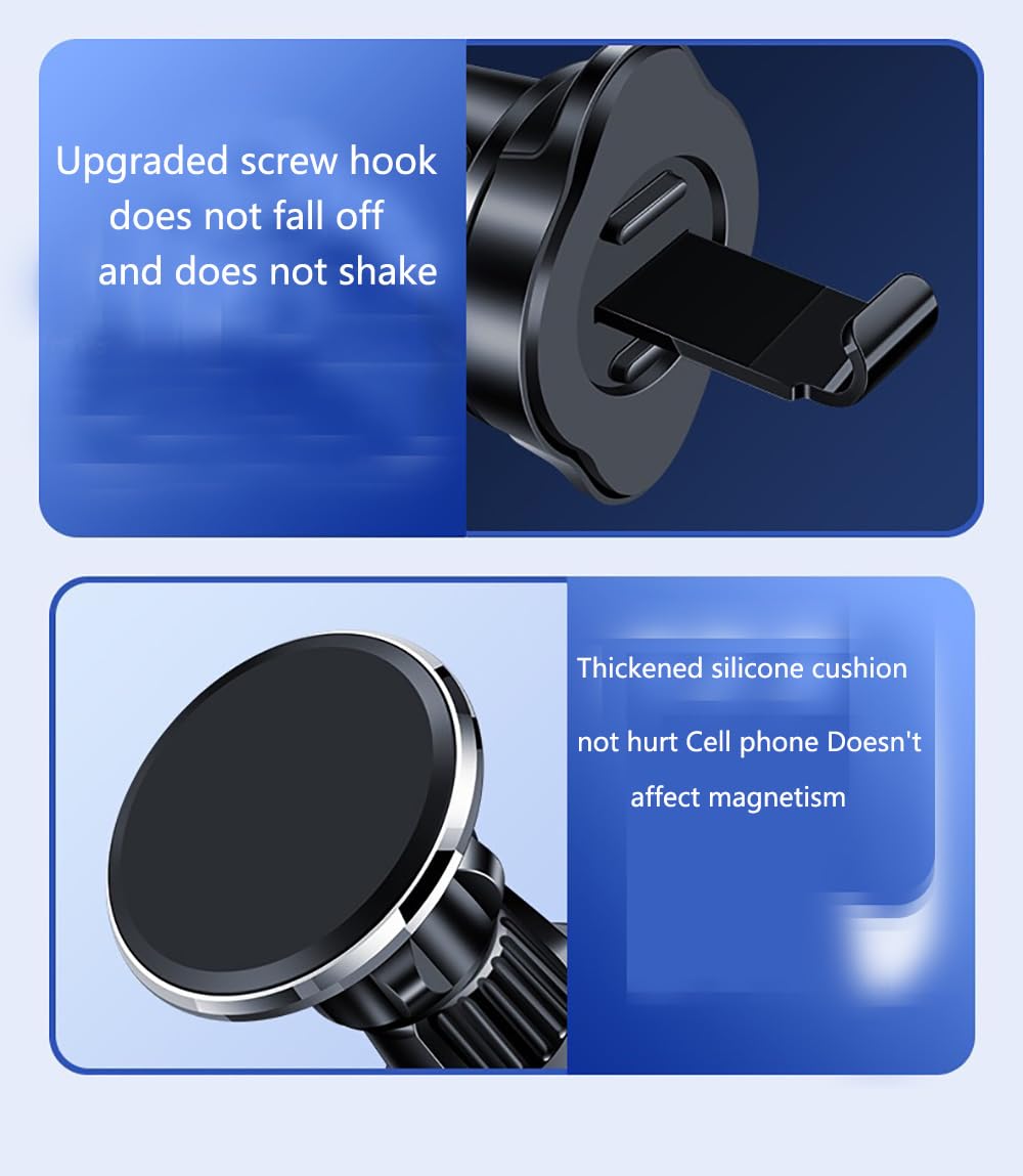 Universal Car Phone Holder Mount - Strong Suction Cup & Metal Hook Vent Mount for iPhone, Samsung, Huawei, Xiaomi & All Smartphones - Perfect for Hands-Free Driving, GPS Navigation & Road Trips