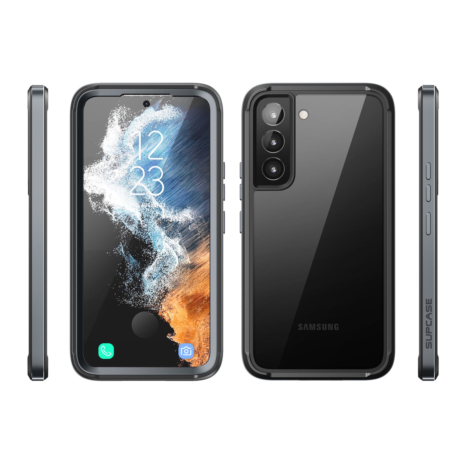 Samsung Galaxy S22 Unicorn Beetle EDGE XT Protective Bumper Case - Shockproof & Slim Design - Perfect for Outdoor Activities, Travel & Daily Use (Black)