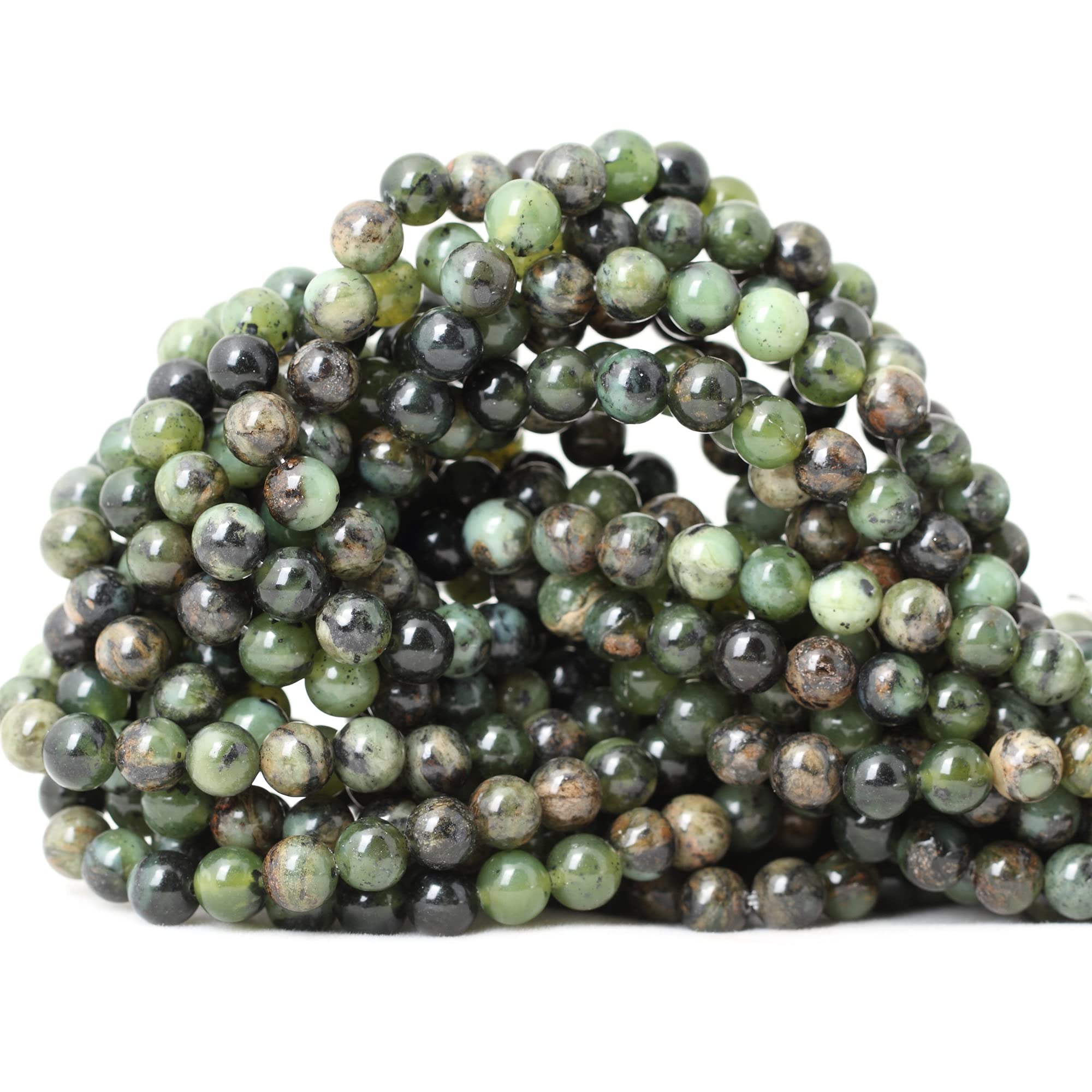 60PCS 6mm Natural Chrysoprase Round Loose Beads for Jewelry Making DIY Bracelets Necklaces - 1 Strand 15