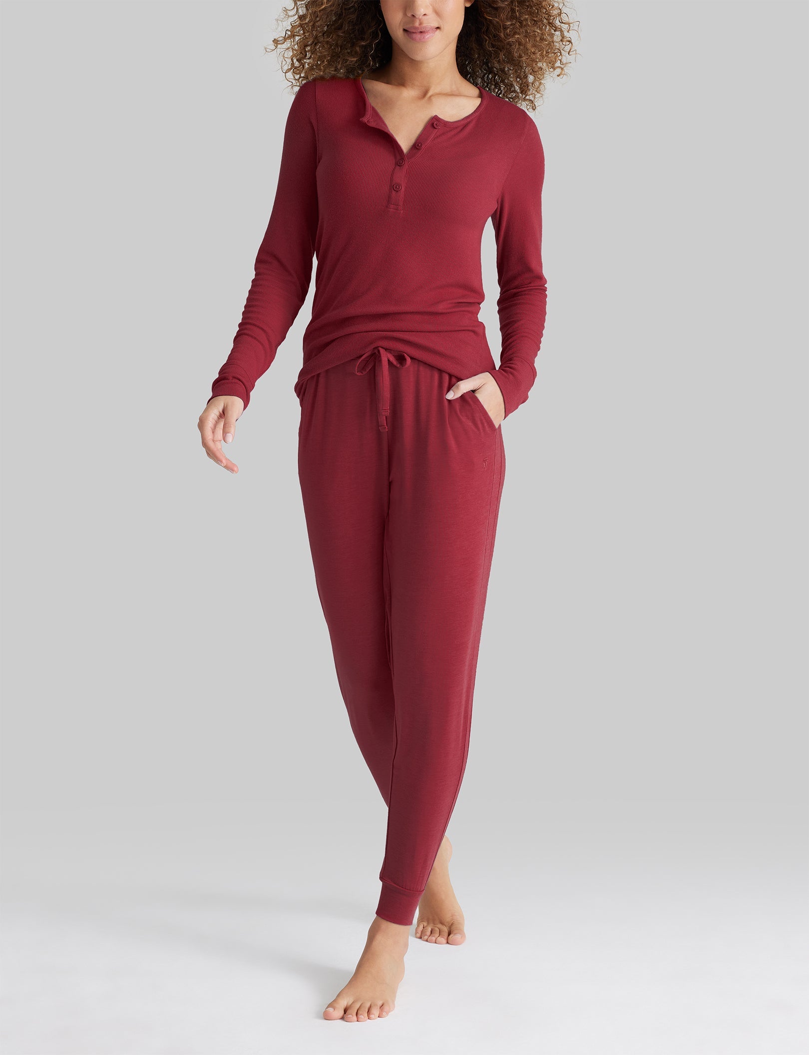 Women's Casual Henley Top - Soft Long Sleeve Button Down Shirt for Relaxing at Home, Lounging & Weekend Outfits