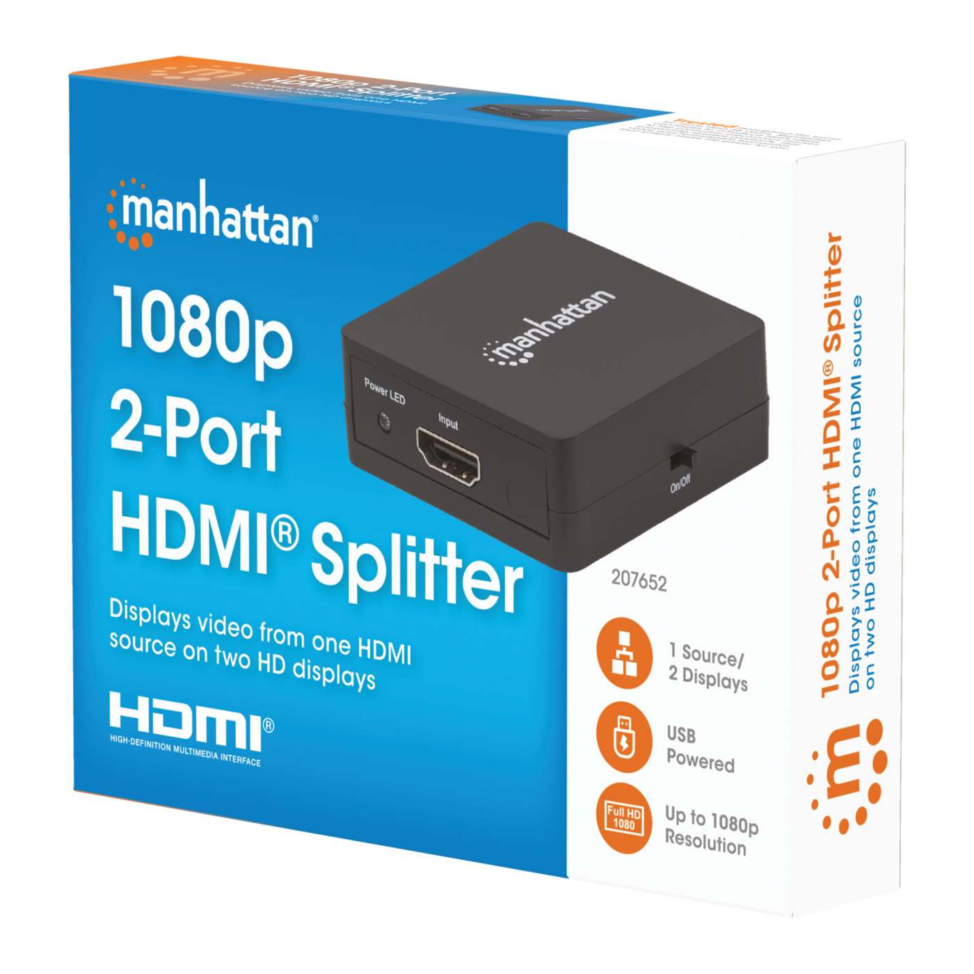 1080p 2 Port HDMI Splitter 1 in 2 Out - High Speed HDMI Duplicator for Dual Monitor Display | Perfect for Home Theater, Gaming & Office Setup