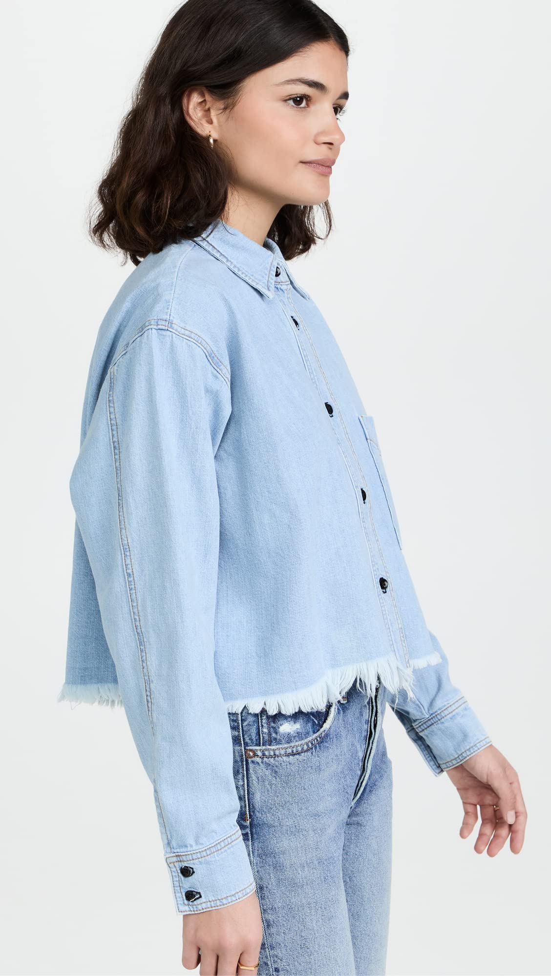 Stylish Women's Denim Shirt - Casual Button Down Long Sleeve Top for Everyday Wear | Perfect for Layering, Office Outfits & Weekend Brunch