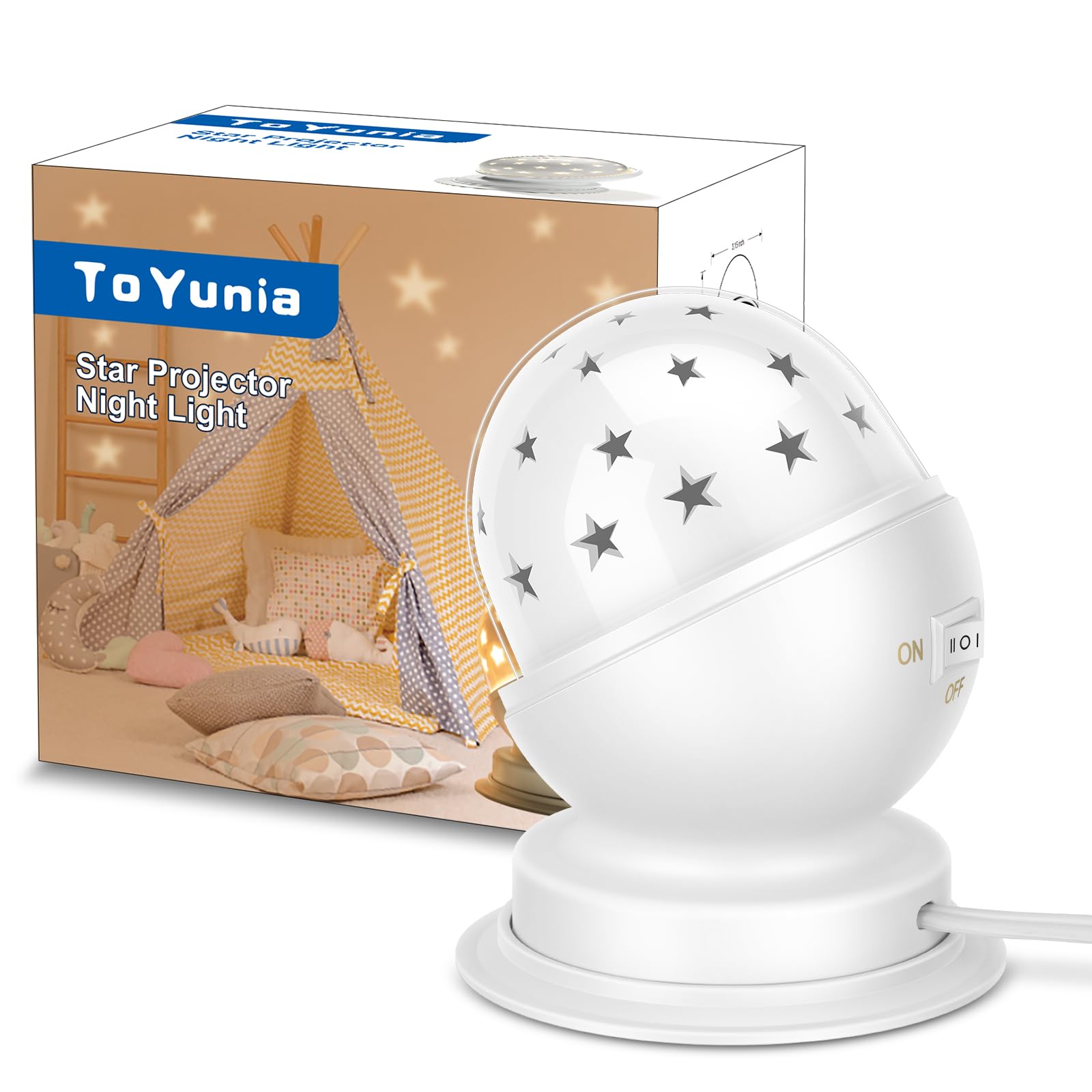 Star Night Light for Kids - Plug-in Night Light with Timer, 3000K Warm White (1 Pack) - Perfect for Bedrooms, Nurseries & Kids' Rooms