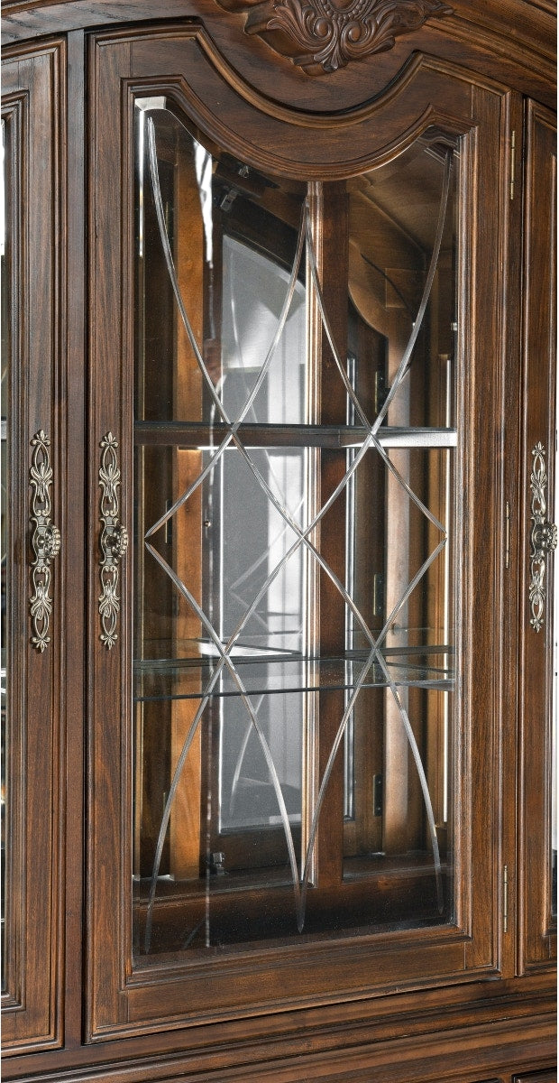 Bergen Dining Room Buffet and Hutch Set - Solid Wood Sideboard with Glass Cabinet for Formal Dining & Entertaining | Perfect for Storage, Display & Serving