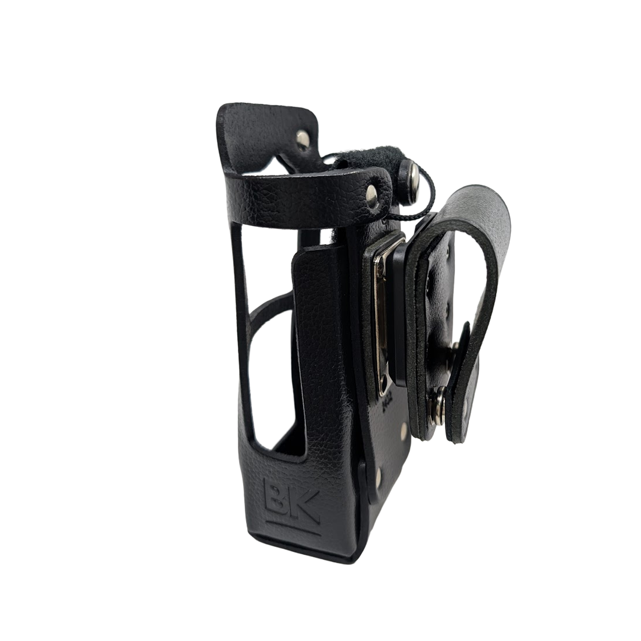 BK Technologies BKR0420 Genuine Leather D Swivel Belt Loop Case for BKR9000 Radio - Secure & Adjustable Holster for Law Enforcement, Construction & Outdoor Activities