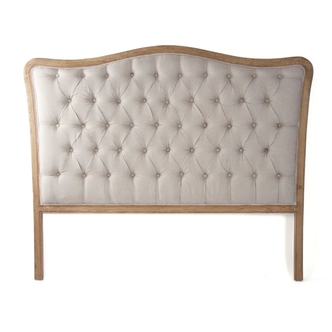 Maison Tufted Upholstered Headboard Queen Size - Natural Linen Fabric for Bedroom Decor | Perfect for Master Bedroom, Guest Room & Home Staging