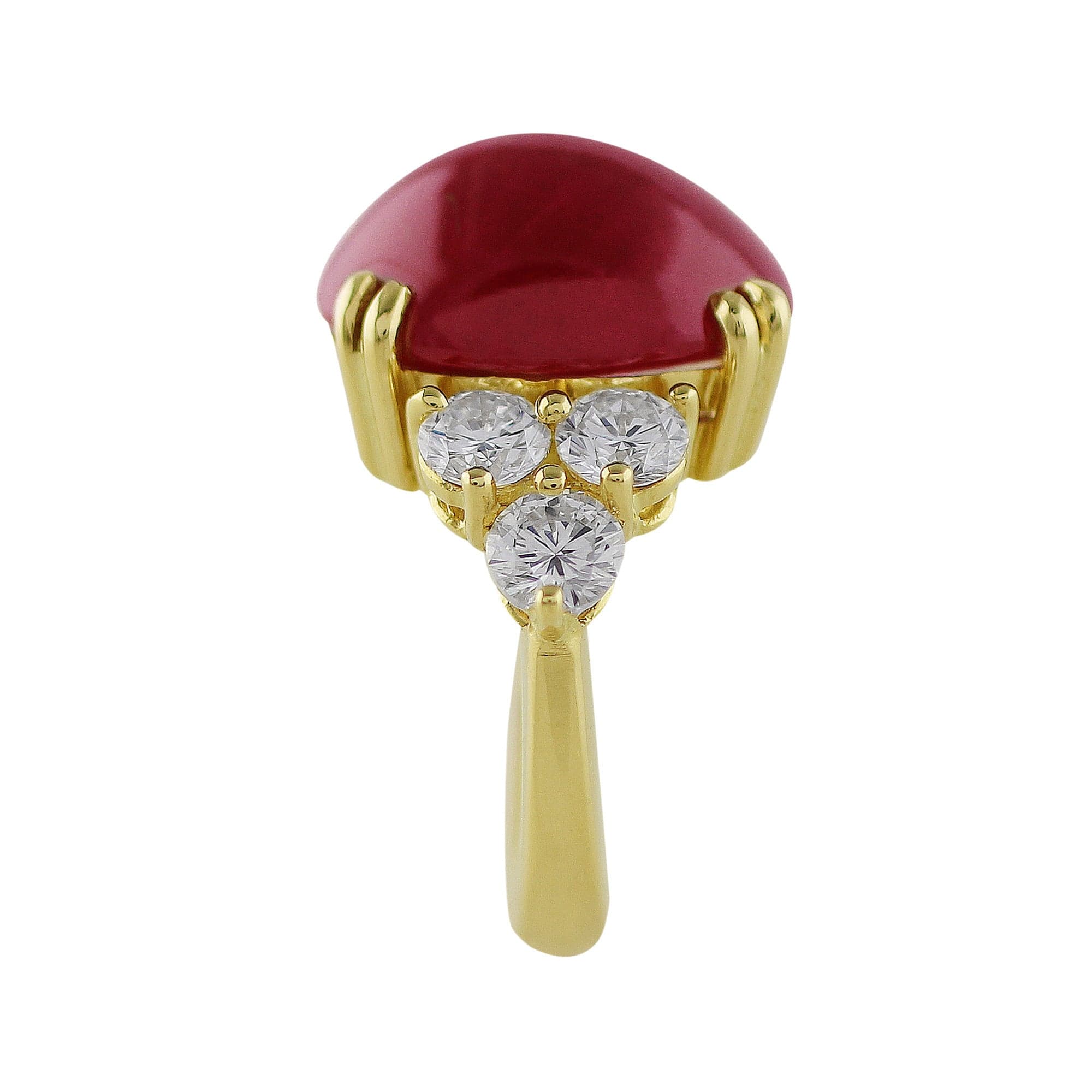 15ct Genuine Cabochon Ruby Ring for Women - Elegant Handmade Jewelry for Weddings, Anniversaries & Special Occasions