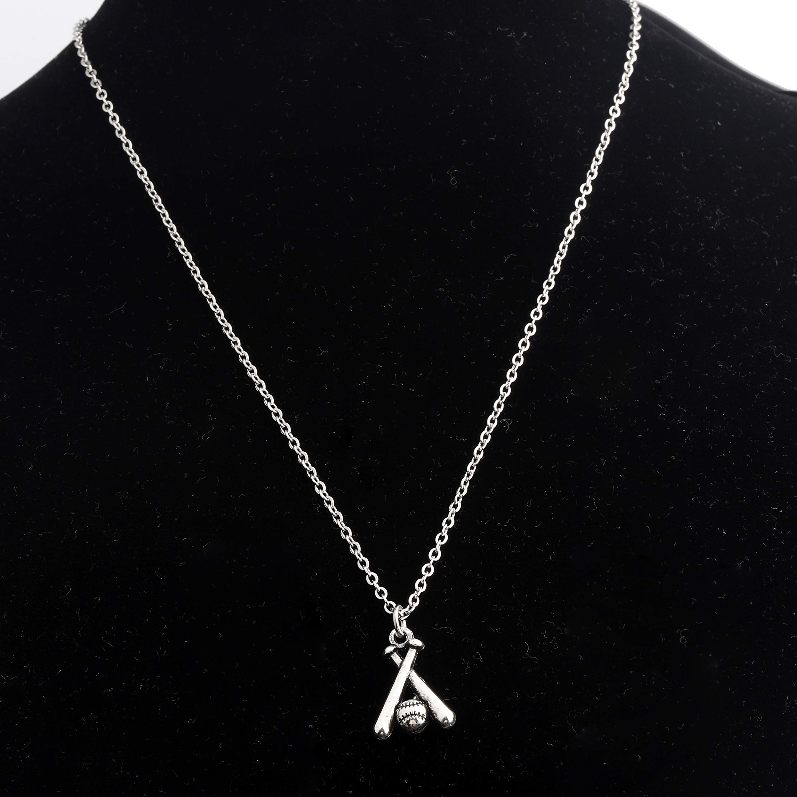 FUSTMW Baseball Bat Cross Necklace - Stainless Steel Baseball Jewelry Gift for Women, Men, Players & Baseball Lovers - Perfect for Games, Gifts & Everyday Wear