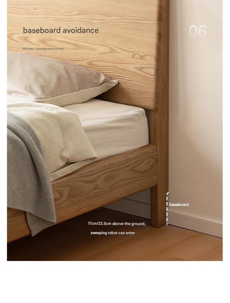 Solid Oak and Ash Wood Nordic Minimalist Floating Bed Frame - Perfect for Modern Bedroom, Guest Room, and Loft Decor