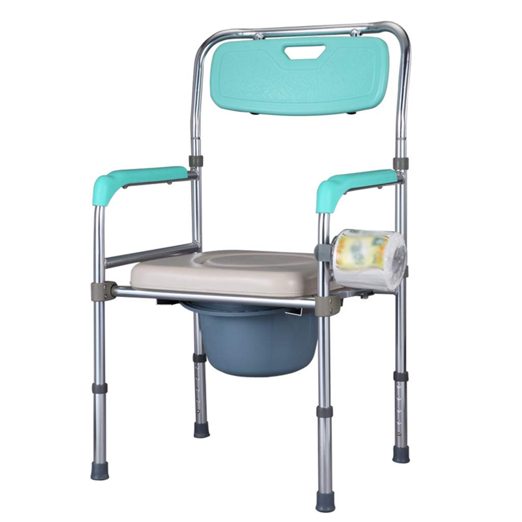 Lightweight Folding Commode Chair with Padded Seat & Splash Guard - Bariatric Toilet Seat & Shower Bench for Elderly - Portable Bathroom Safety Aid for Homecare & Mobility Support - Ideal for Seniors, Post-Surgery Recovery & Disabled Users