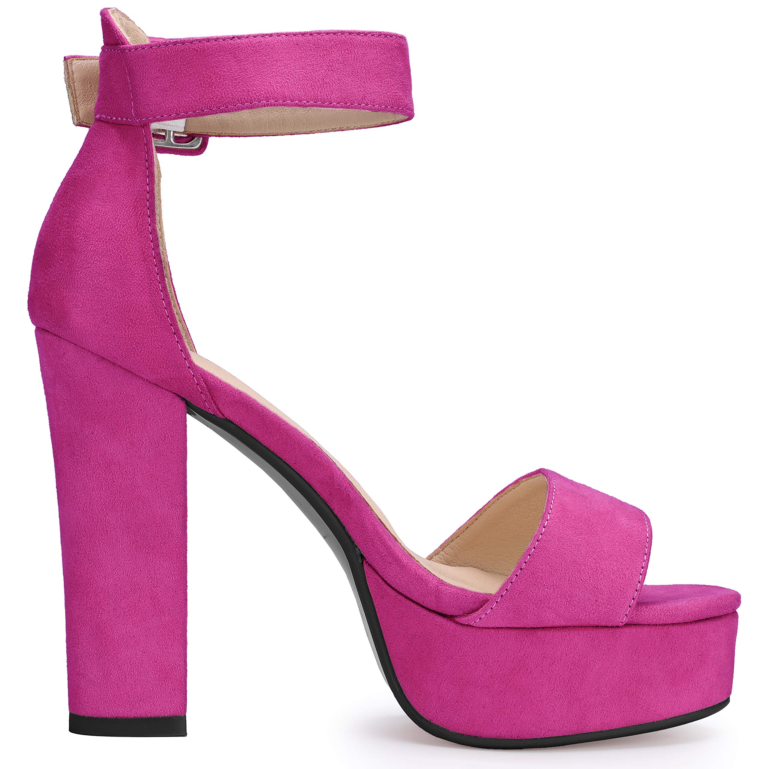 IDIFU IN5 Sabrina Women's Chunky Block Heel Sandals - Sexy Ankle Strap Open Toe Platform Heels for Wedding, Party & Dress Occasions | Comfortable High Heels for Evening Events, Date Nights & Special Occasions