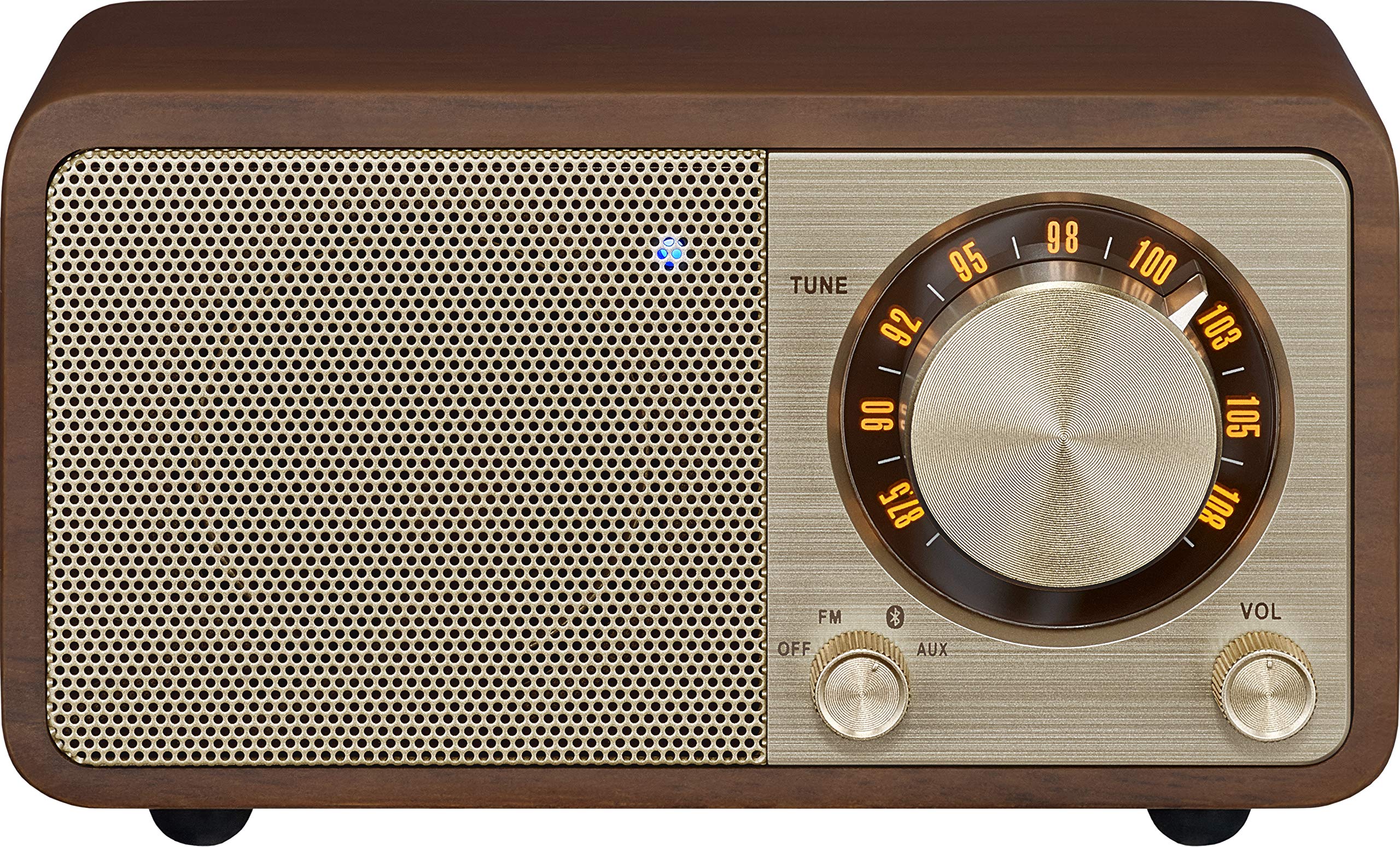 Sangean WR-7 Genuine Mini Wooden Cabinet AM/FM Radio - Premium Portable Bluetooth Speaker for Home, Office & Outdoor Use