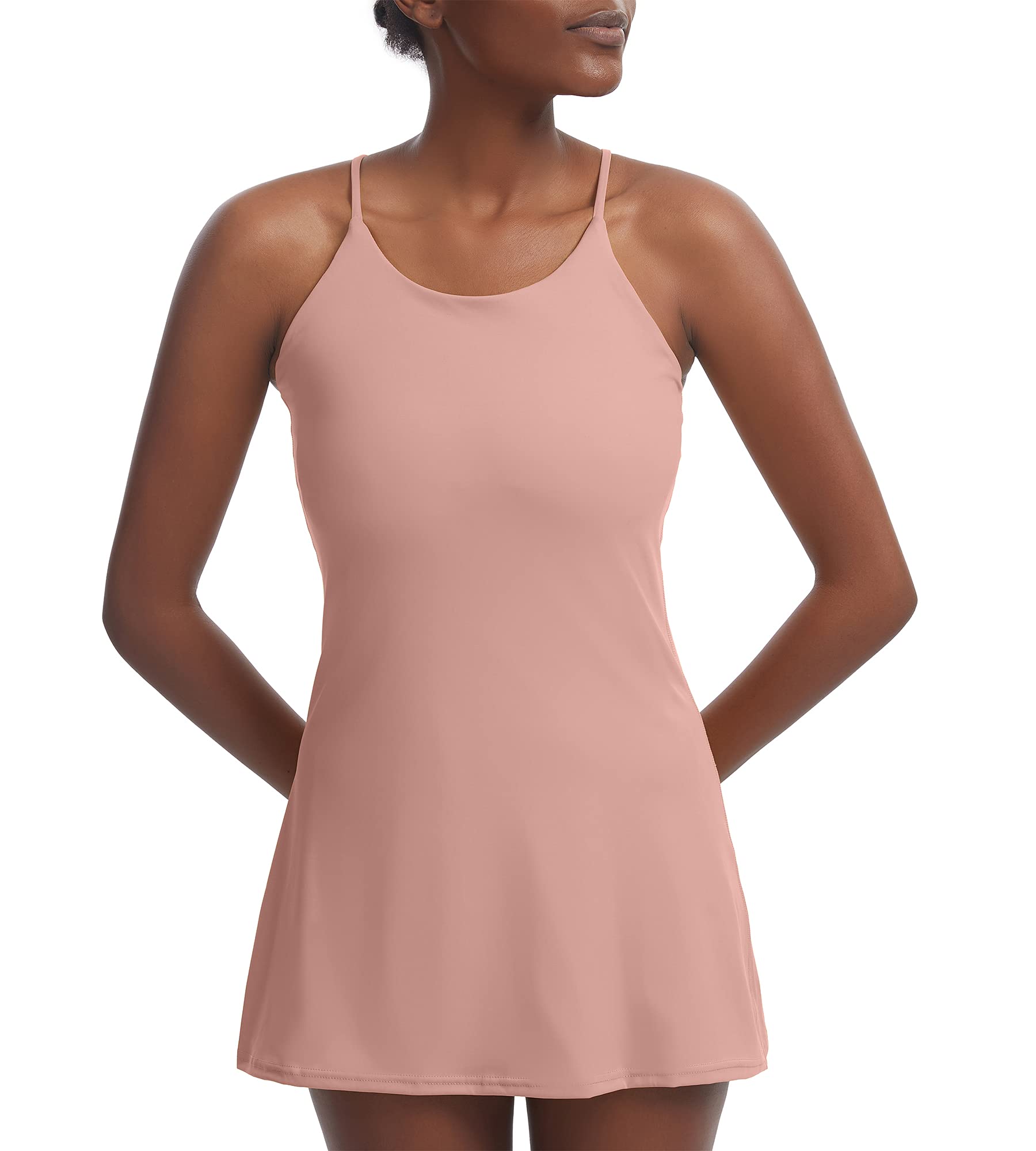 Women's Tennis Dress with Built-in Bra & Shorts - Sleeveless Workout Golf Dress with Pockets | Perfect for Tennis, Golf, Gym & Outdoor Sports Activities