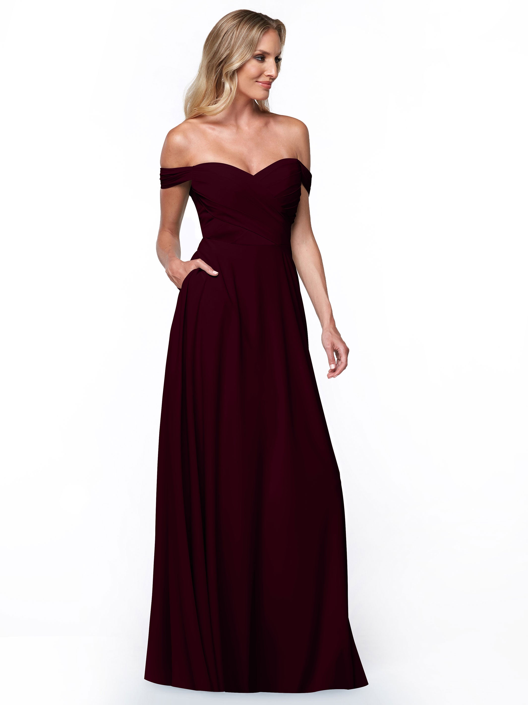 Elegant 83018 Stretch Chiffon Bridesmaid Dress with Pleated Sweetheart Neckline - Perfect for Weddings, Formal Events & Special Occasions