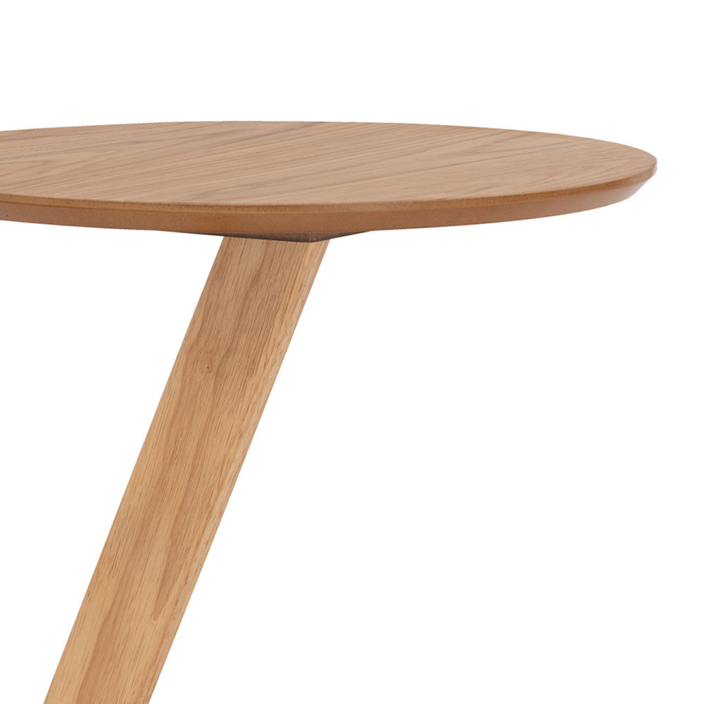 TRIS Modern Oak Side Table - Small End Table for Living Room, Bedroom, or Office - Natural Wood Nightstand with Sturdy Design