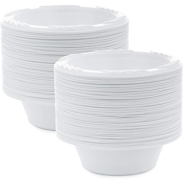 18oz Medium Weight Disposable White Plastic Soup Bowls - Bulk Pack of 2400 Bowls for Restaurants, Catering, Parties & Home Use | Durable & Leak-Proof Food Containers for Soups, Salads, Noodles & More