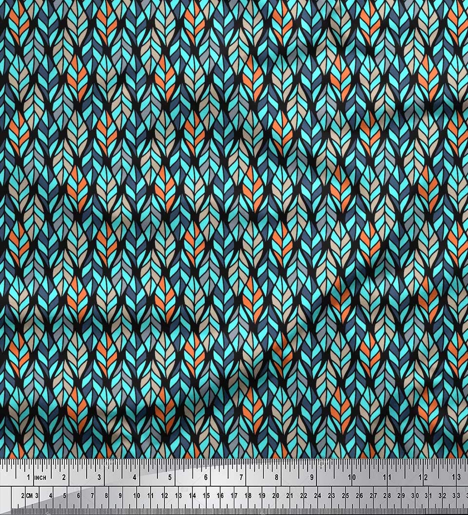 Soimoi Moss Georgette Brown Fabric by The Yard - 42 Inch Wide Printed Fabric with Small Leaves Design - Nature-Inspired Fabric for Dresses, Curtains & DIY Crafts