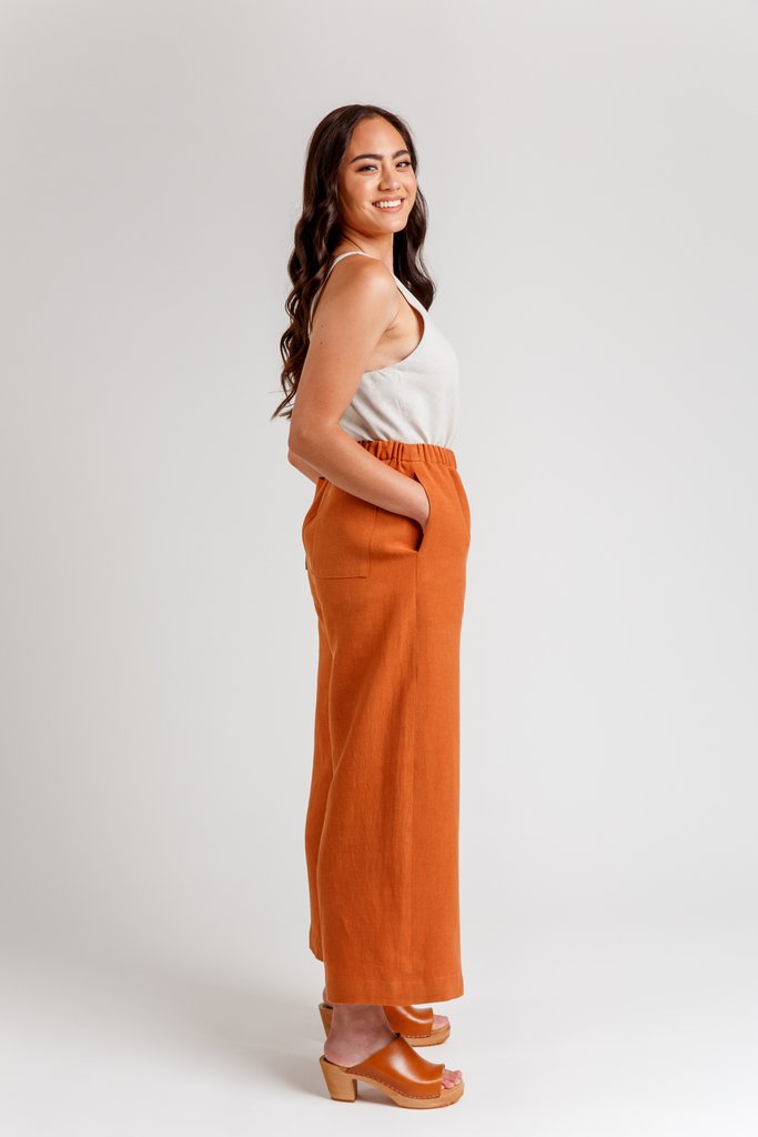 Megan Nielsen Opal Trousers & Shorts - Women's High Waist Linen Pants & Summer Shorts for Casual Wear, Office, and Travel
