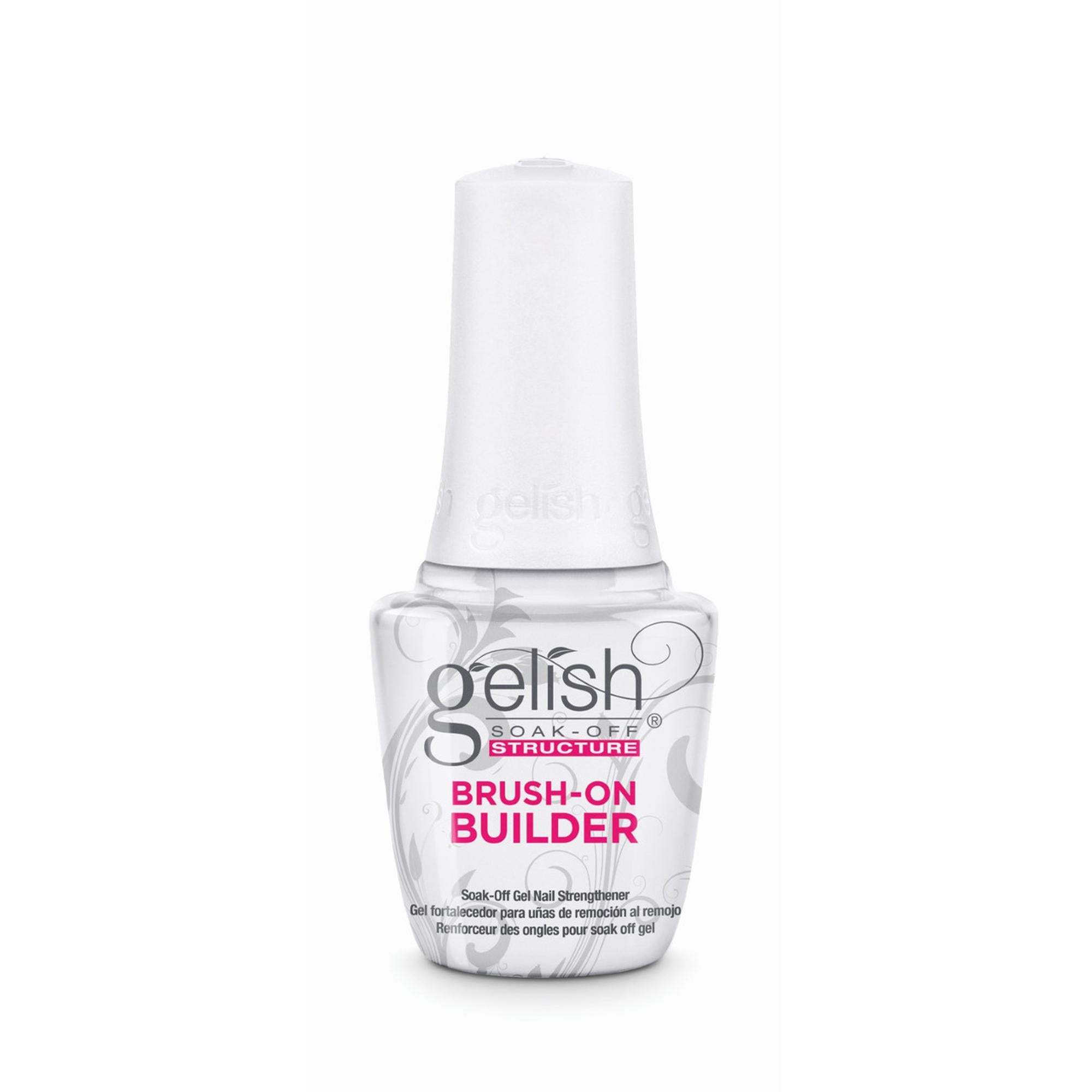 Gelish Brush On Builder Gel - Clear Nail Strengthener, 0.5 fl oz - Professional DIY Gel Manicure Kit for Strong, Natural-Looking Nails at Home or Salon