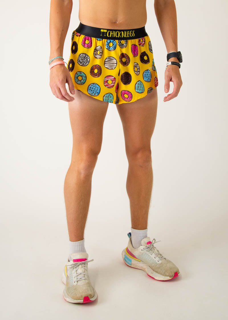 Men's Salty Donuts 2 Split Running Shorts - Lightweight Athletic Shorts for Jogging, Gym Workouts & Outdoor Activities