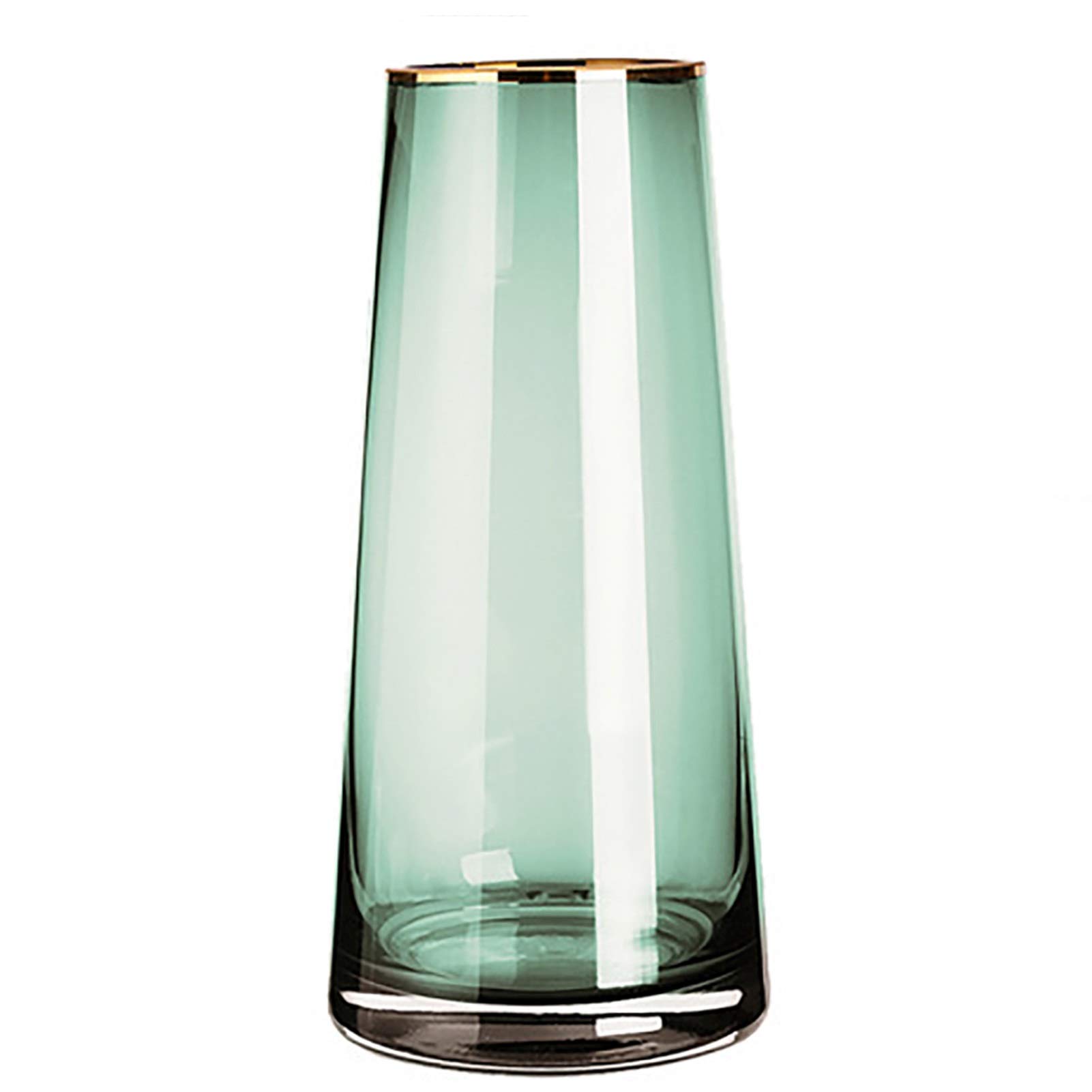 BCGT Glass Flower Vase - Crystal Clear Terrarium Planter for Hydroponic Plants, Home Decor, Wedding Centerpiece | Medium Size Green Vase for Office & Living Room Decor | Perfect for Fresh Flowers, Succulents & Tabletop Displays