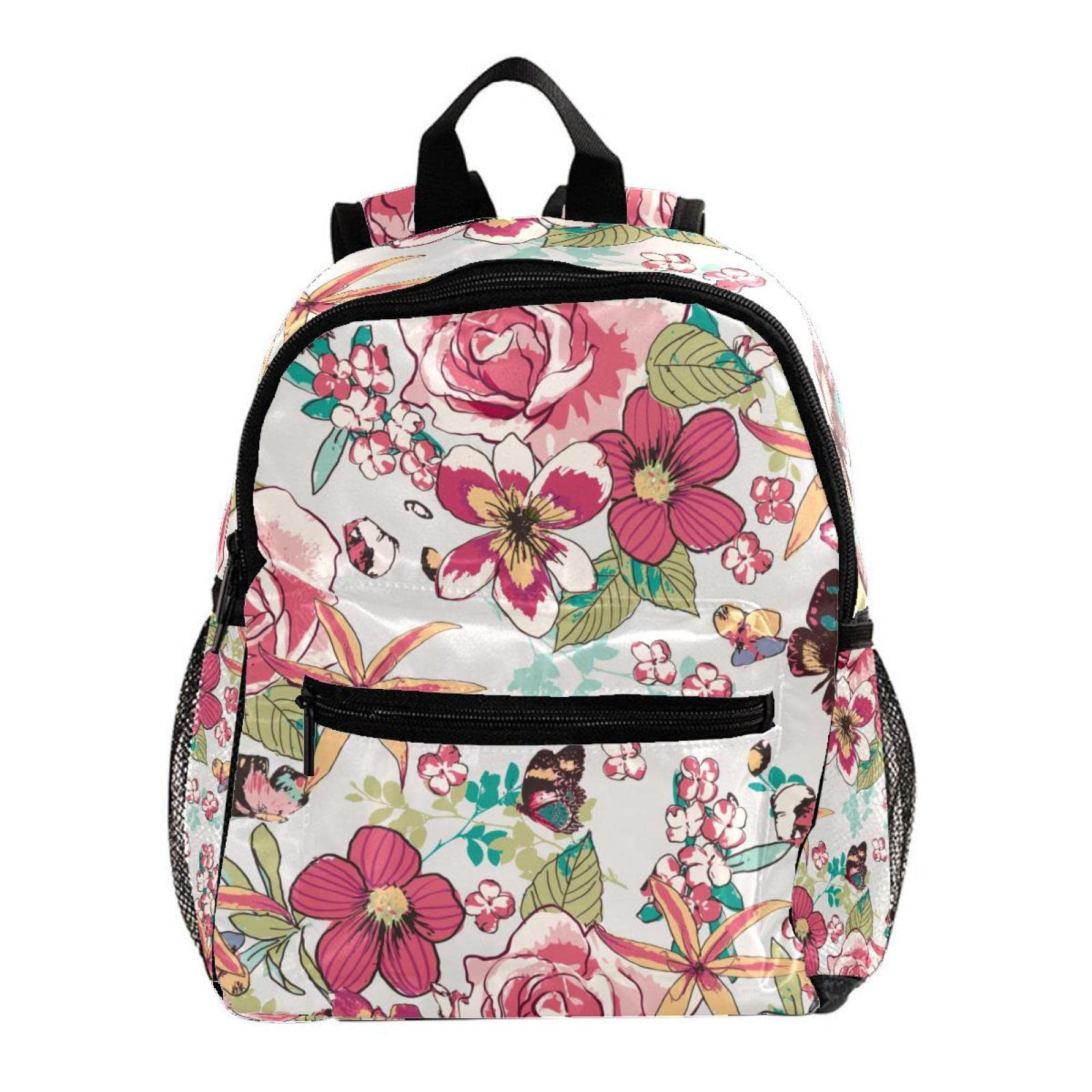 Stylish Flower Print Mini Backpack for Kids Ages 3-8 - Cute School & Travel Book Bag for Girls & Boys - Perfect for Preschool, Daycare, and Family Outings