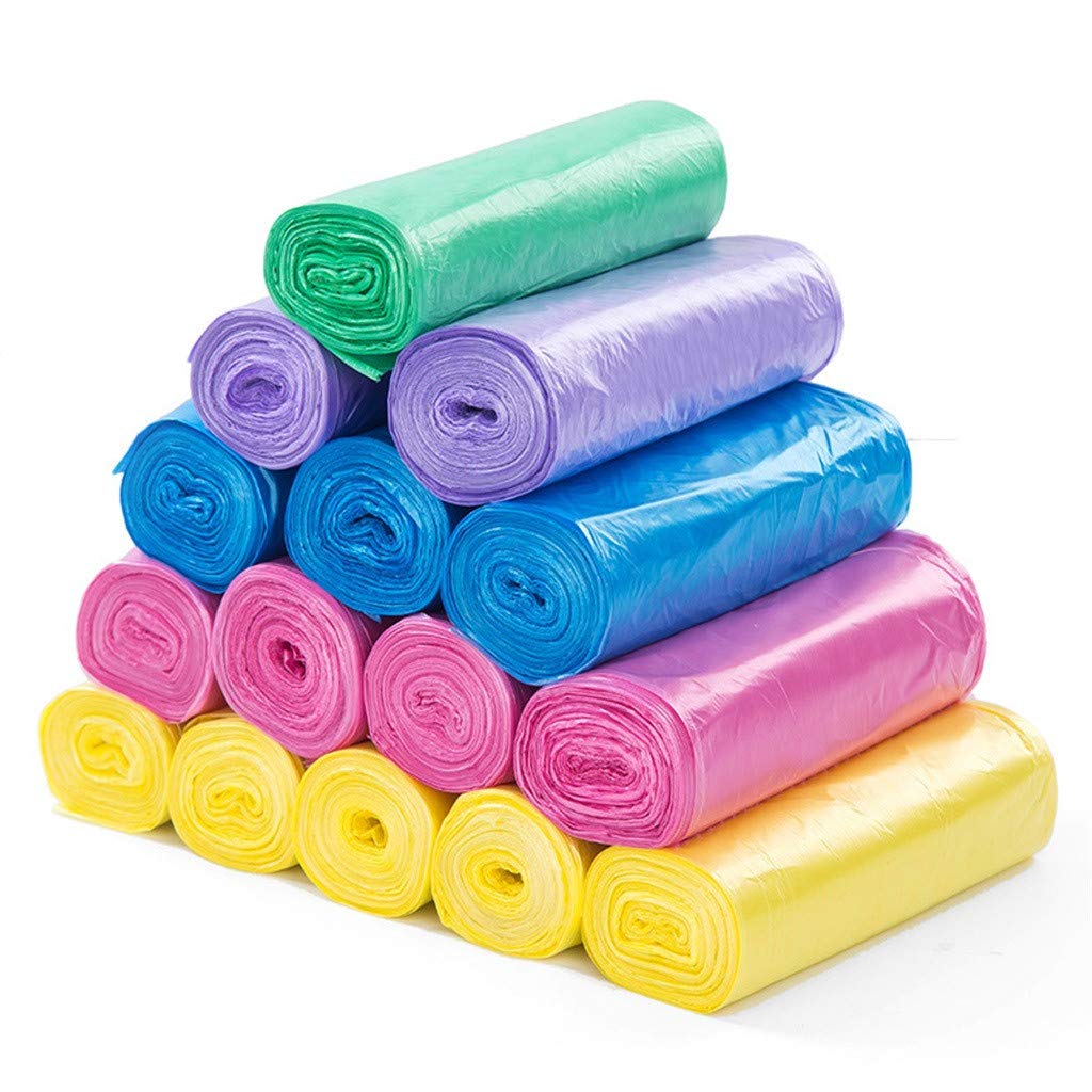 5 Rolls 150PC Heavy Duty Trash Bags - Durable Disposable Plastic Garbage Bags for Kitchen, Bathroom & Household Waste - Perfect for Home, Office & Outdoor Use