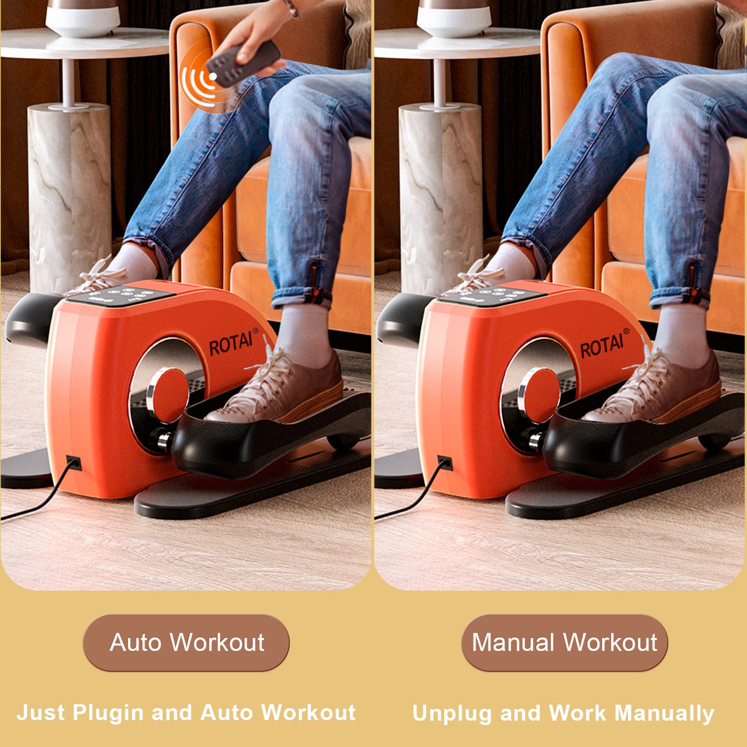 **Under Desk Elliptical Machine - Electric Seated Leg & Foot Pedal Exerciser Bike for Seniors & Rehab - Portable Home & Office Trainer with Remote & LCD Monitor - Ideal for Physical Therapy, Sedentary Work & Low-Impact Exercise**
