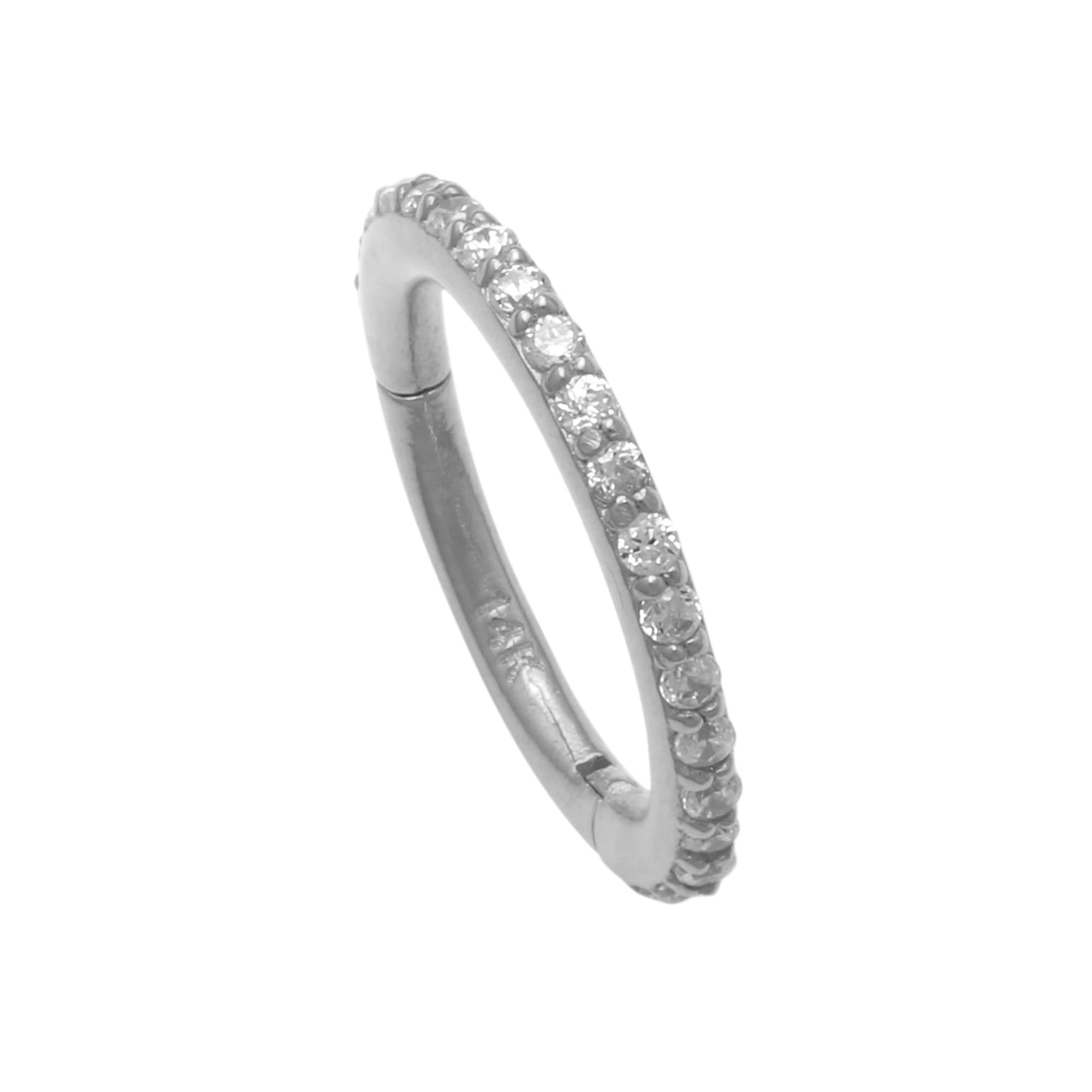 14K Gold CZ Hoop Earrings - 16G Cartilage, Daith, Helix, Tragus, Conch, Rook & Snug Piercing Jewelry for Women - Elegant Body Jewelry Gift for Everyday Wear & Special Occasions