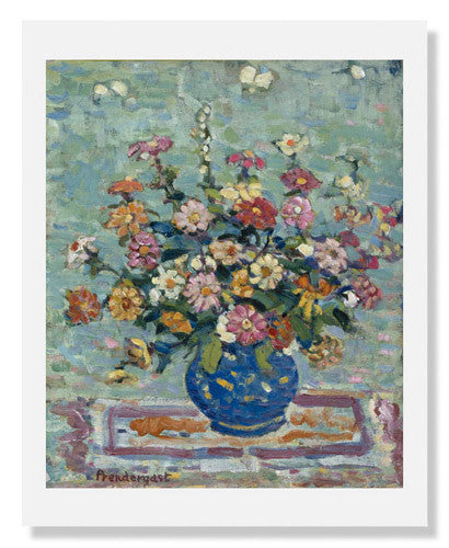 Maurice Brazil Prendergast Floral Art Print - Blue Vase Flowers Wall Decor for Living Room, Bedroom & Office | Vintage Painting Reproduction