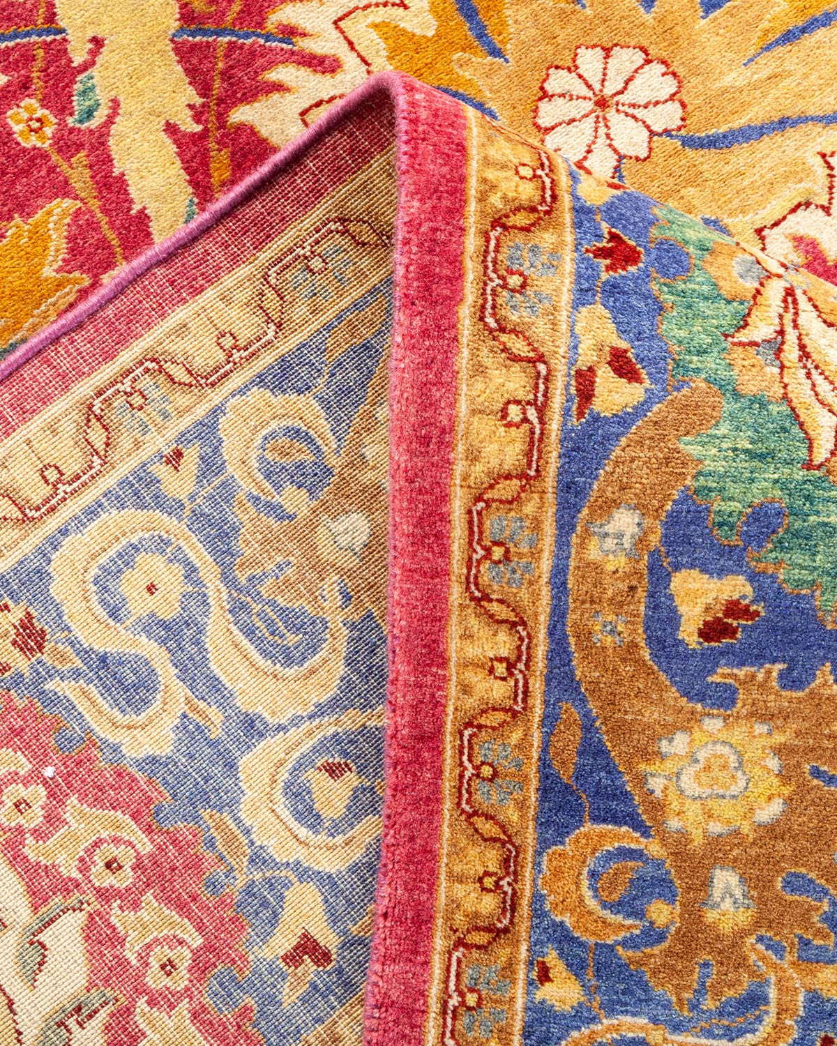 Handmade Wool Traditional Floral Mogul Purple 6x9 Area Rug - Unique Hand-Knotted Solo Rugs for Living Room, Bedroom & Dining Room Decor