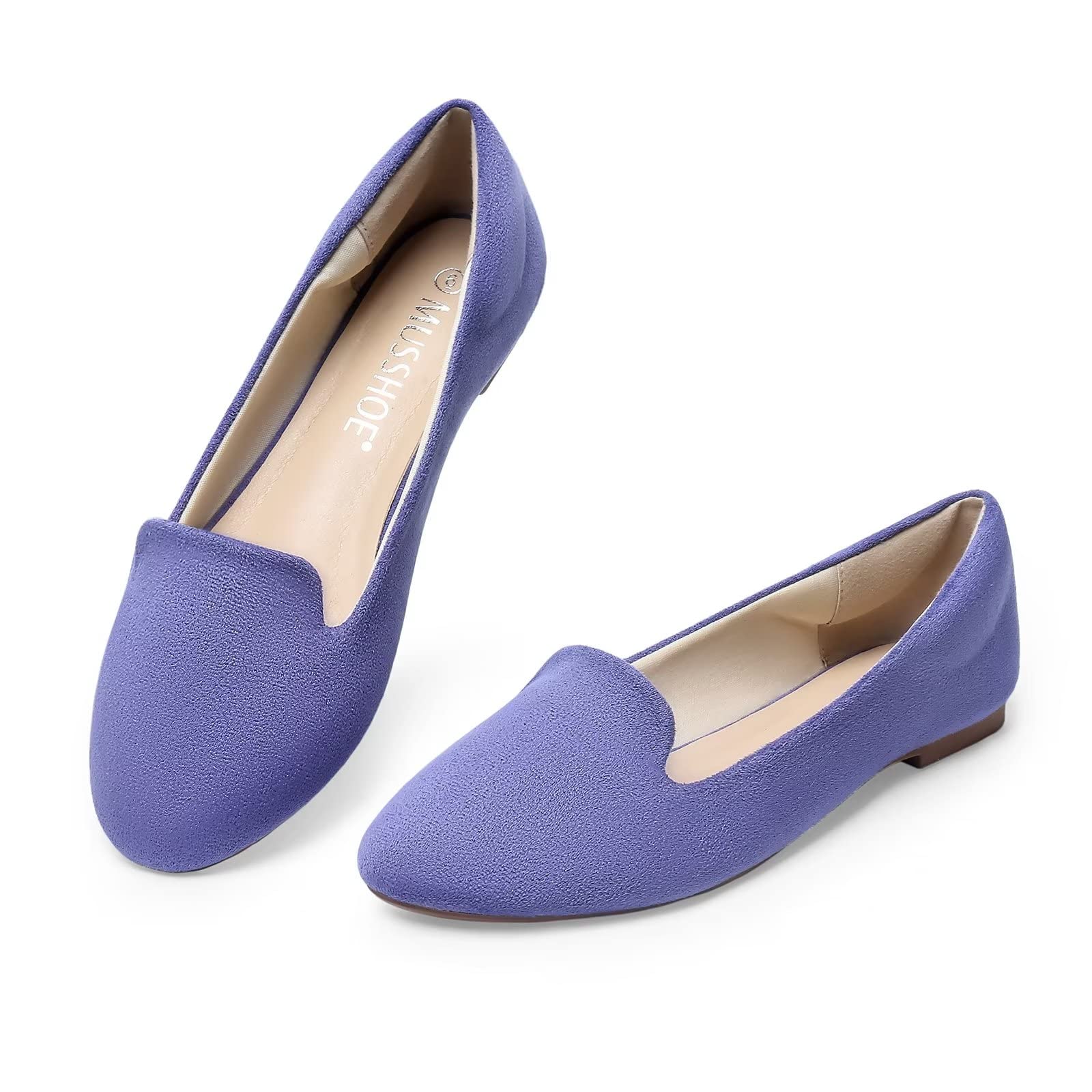 MUSSHOE Women's Slip-On Ballet Flats - Comfortable Round Toe Loafers for Women | Casual Work, Office & Everyday Wear