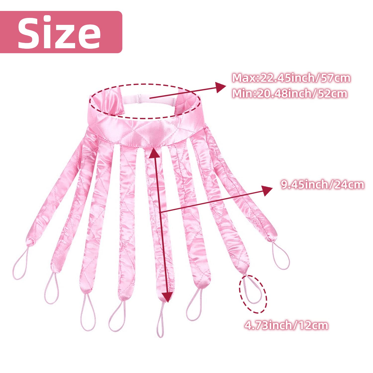 Heatless Hair Curlers Set - Soft Silk Sleep Curling Headband with 10 Clips for Medium to Long Hair (Pink) | Overnight Curling, No Heat Damage, Perfect for Bedtime Styling & Special Occasions