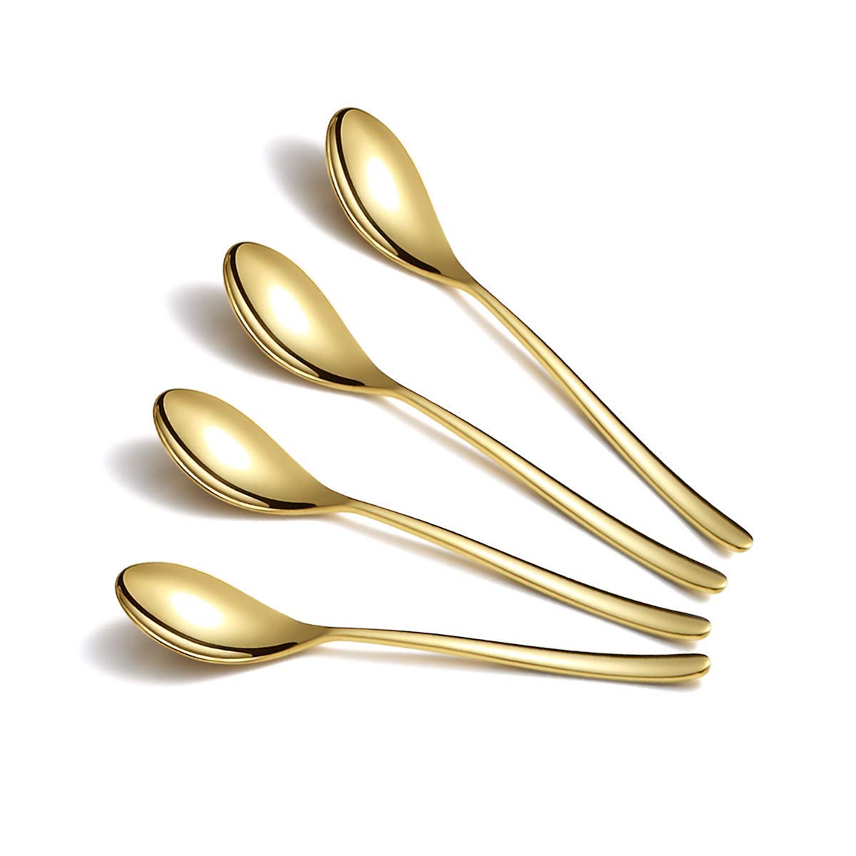 Premium 4-Piece Gold Coffee Spoon Set - 5.5