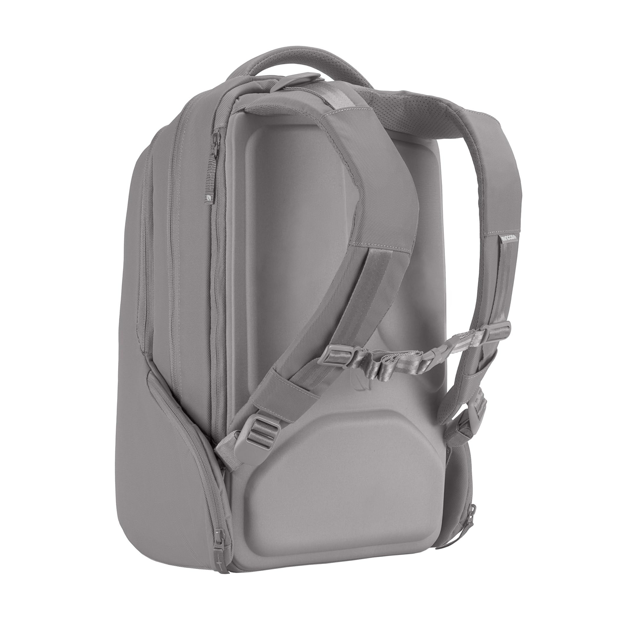 Incase ICON Durable Travel Backpack with Laptop Compartment - 16-inch Laptop Backpack - Water-Resistant 840D Nylon Carry-On Bag for Business Travel & Commuting - Compact Grey Backpack for Work, College & Airplane Use
