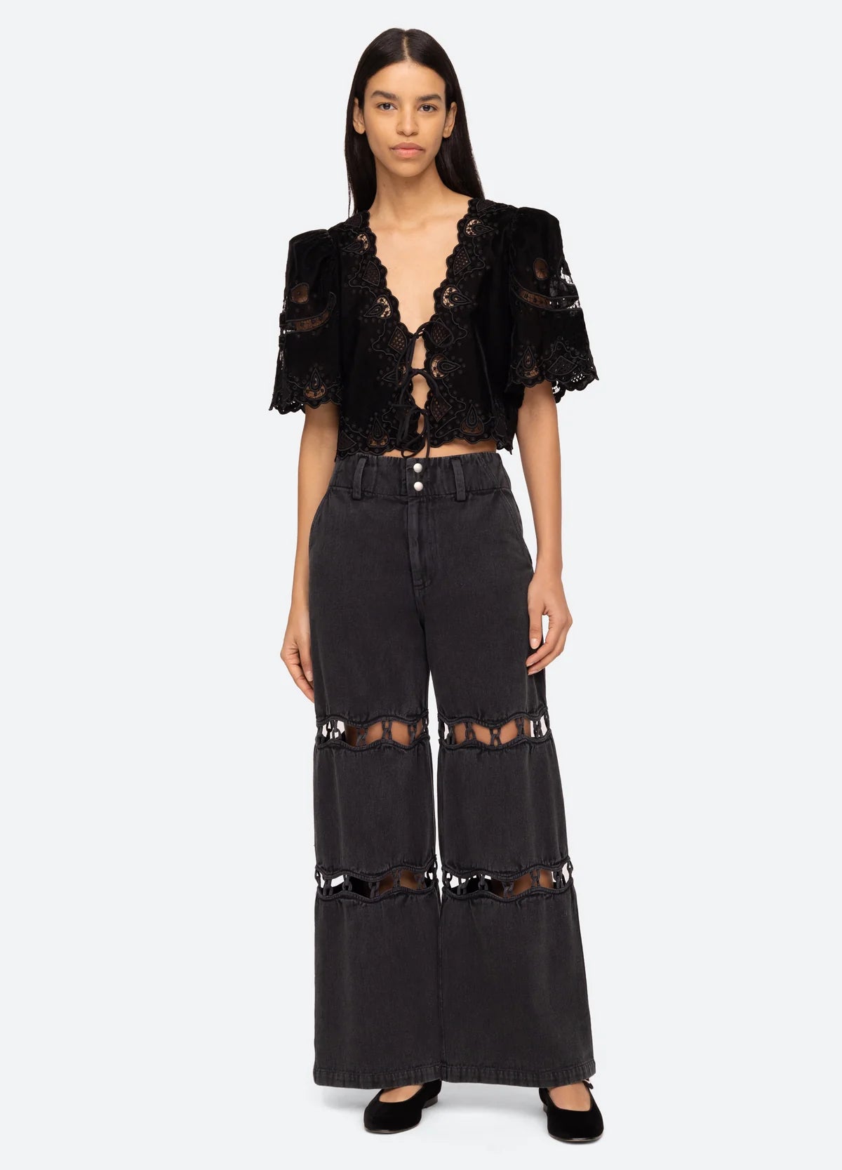 Eliana Tie Top Black - Stylish Women's Blouse for Casual & Office Wear