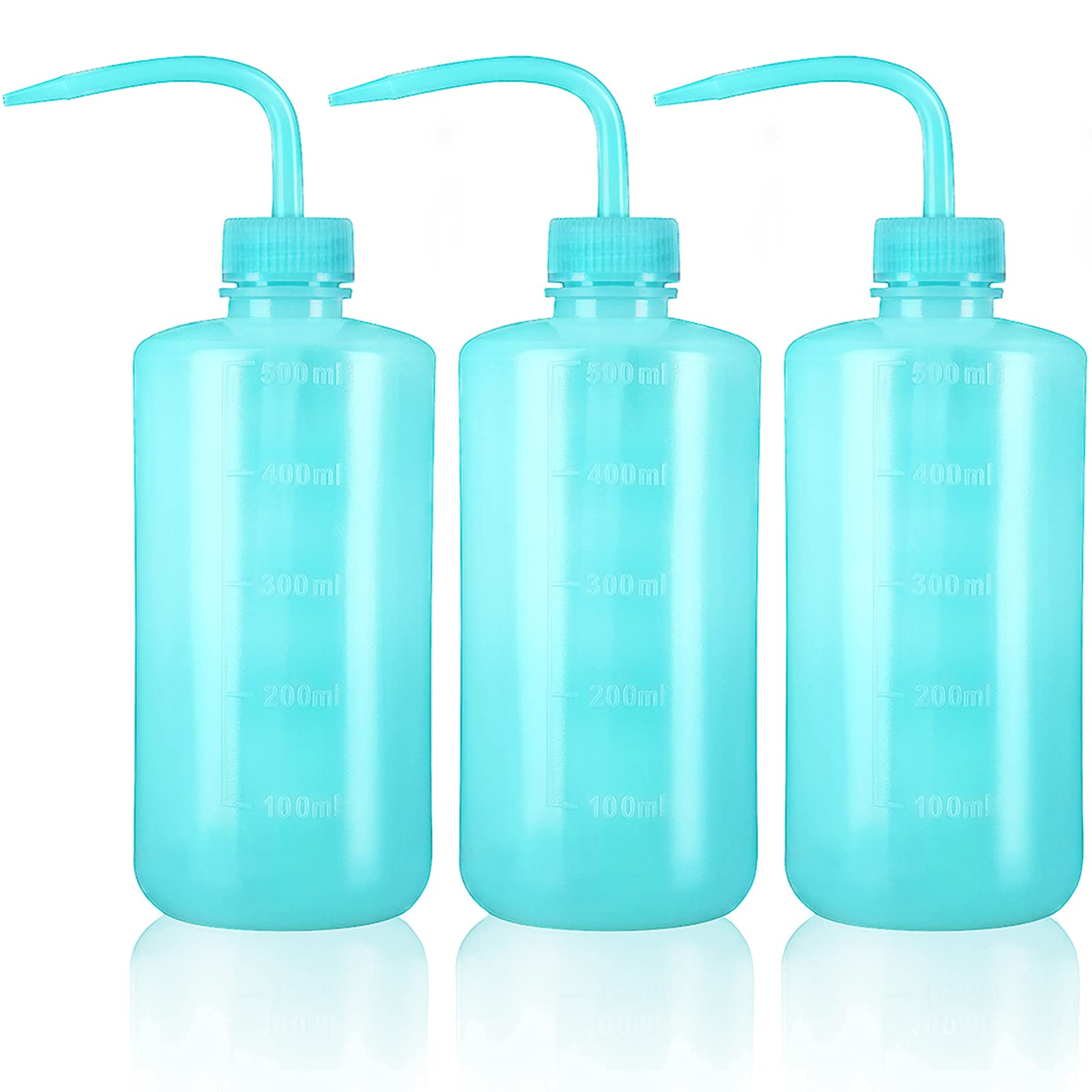 Oubest 500ml Squeeze Washing Bottle - 3 Pack Blue Plastic Plant Watering Bottle for Succulents, Irrigation & Cleaning | Perfect for Gardening, Home Plants & Car Washing