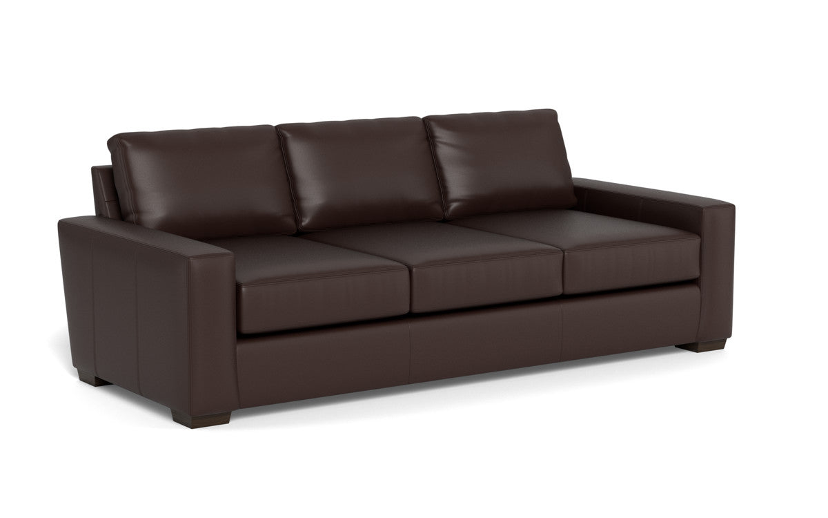 Mas Mesa 101 Deep Leather Estate Sofa - Premium Genuine Leather Living Room Couch for Home Theater, Lounge & Luxury Living Spaces