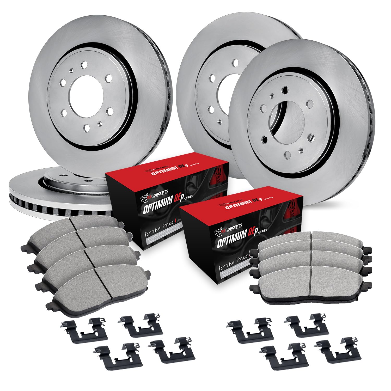 R1 Concepts Premium Front & Rear Brake Pads and Rotors Kit with Hardware - Compatible with 2020-2021 Ford Transit-350 & Transit-350 HD | High-Performance Braking for Commercial Vans & Heavy-Duty Vehicles