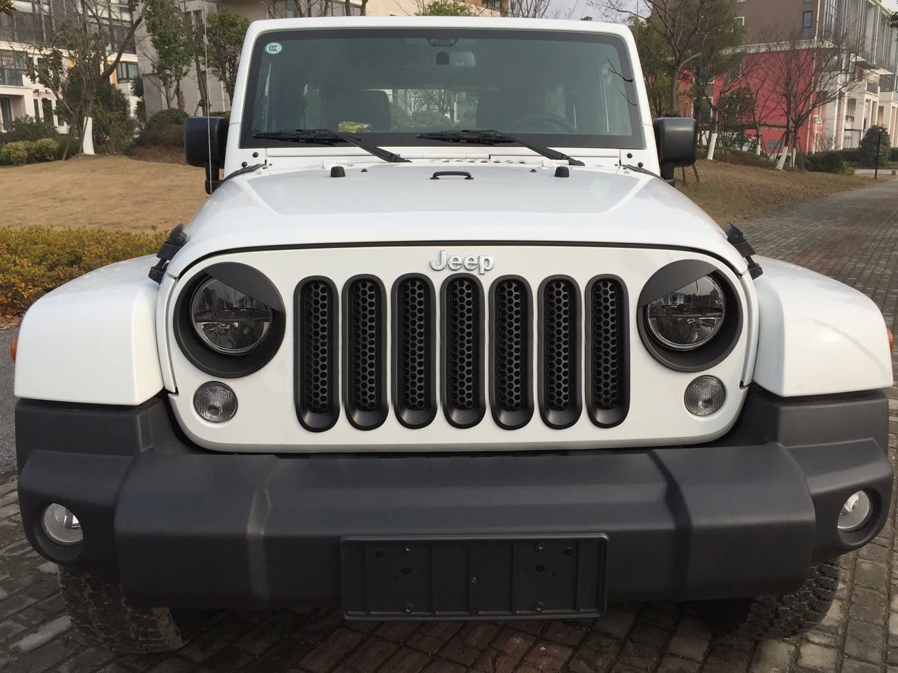 Angry Bird Style Jeep Wrangler JK & Unlimited (2007-2018) Headlight Cover Rings - Black Trim Accessories for Off-Road Mods & Custom Decor | Perfect for Jeep Enthusiasts & Outdoor Adventures