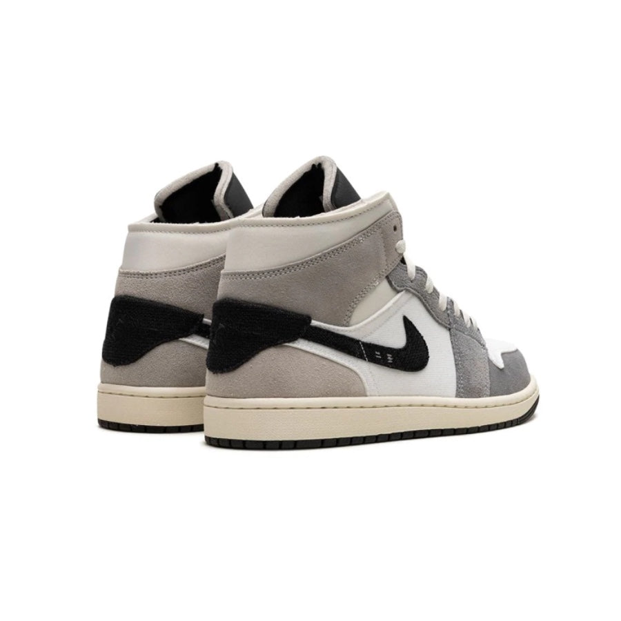 Air Jordan 1 Mid SE Craft Sneakers - White Cement Grey & Black Colorway | Basketball Shoes for Men & Women | Perfect for Streetwear & Casual Wear