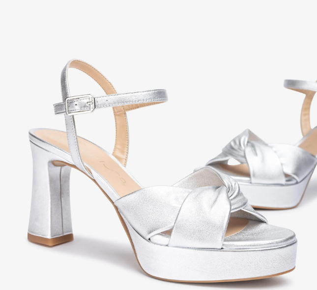UNISA Onoa Silver Platform Sandal - Women's Comfortable High Heel Sandals for Summer, Beach, and Party Wear