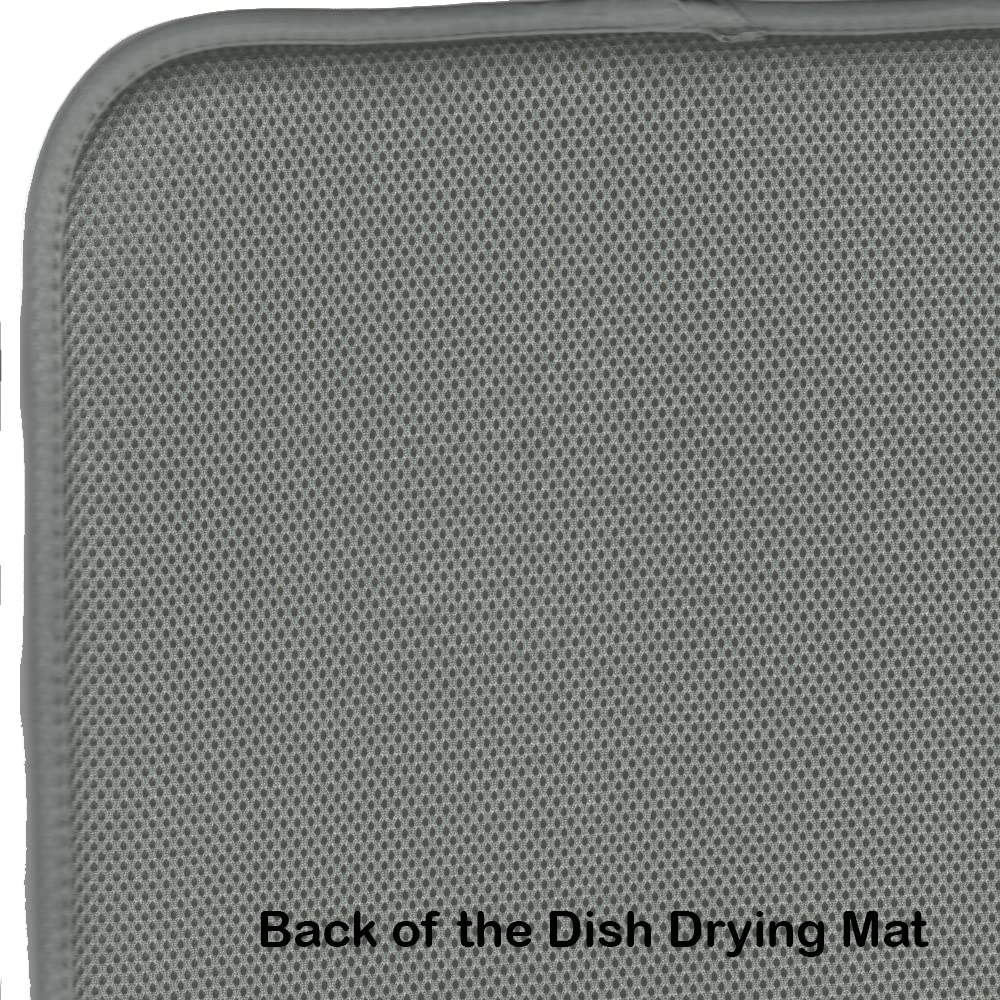 Merry Christmas Corgi Dish Drying Mat - Absorbent Kitchen Counter Mat (14x21