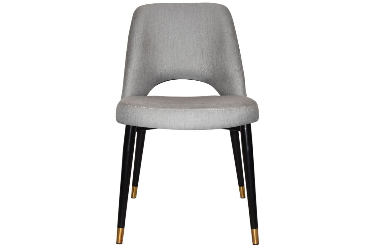 EZ Hospitality Cairo Indoor Armless Chair with Metal Base - Black Brass 4-Leg Design for Office, Dining Room, or Waiting Area