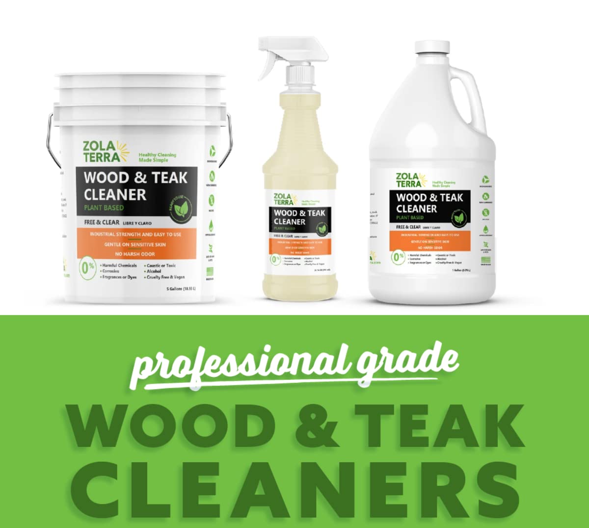 Premium Wood and Teak Cleaner - Restores & Protects Outdoor Furniture, Decks & Boats - All-Natural Formula for Shine & Longevity