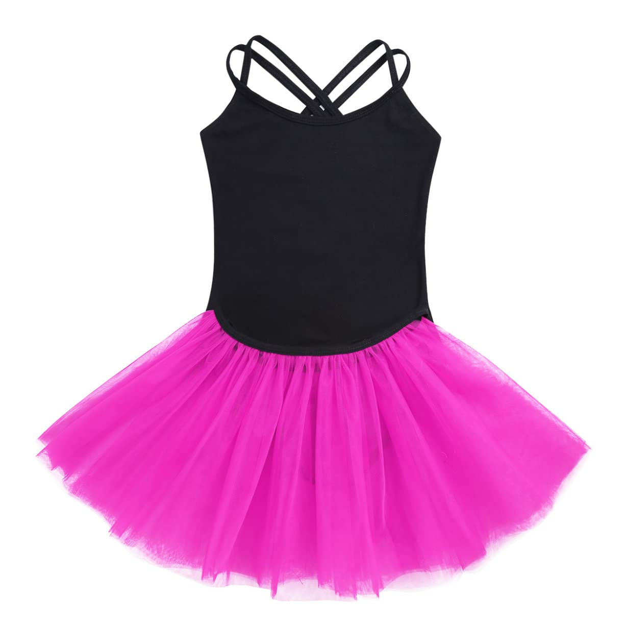 Girls Sleeveless Ballet Dance Dress - Spaghetti Strap Gymnastics Leotard with Wrap Skirt - Dancewear for Ballet, Gymnastics & Performance - Perfect for Recitals, Competitions & Dance Classes