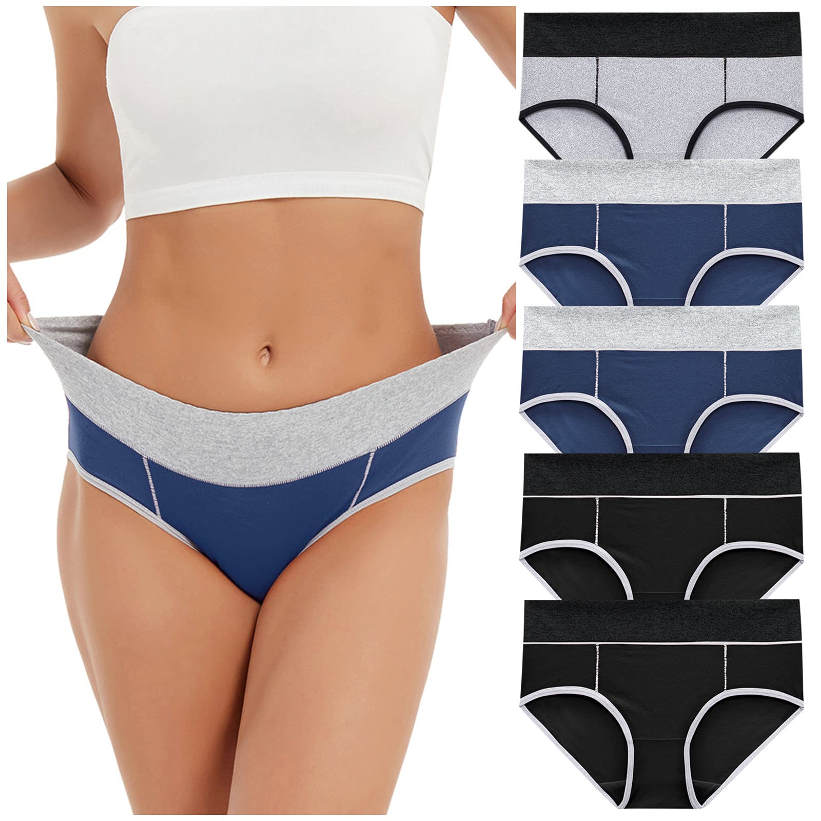Gufesf Women's Cotton Underwear - Soft Full Briefs, Breathable Panties Multipack for Ladies - Comfortable Everyday Wear, Sleep & Yoga