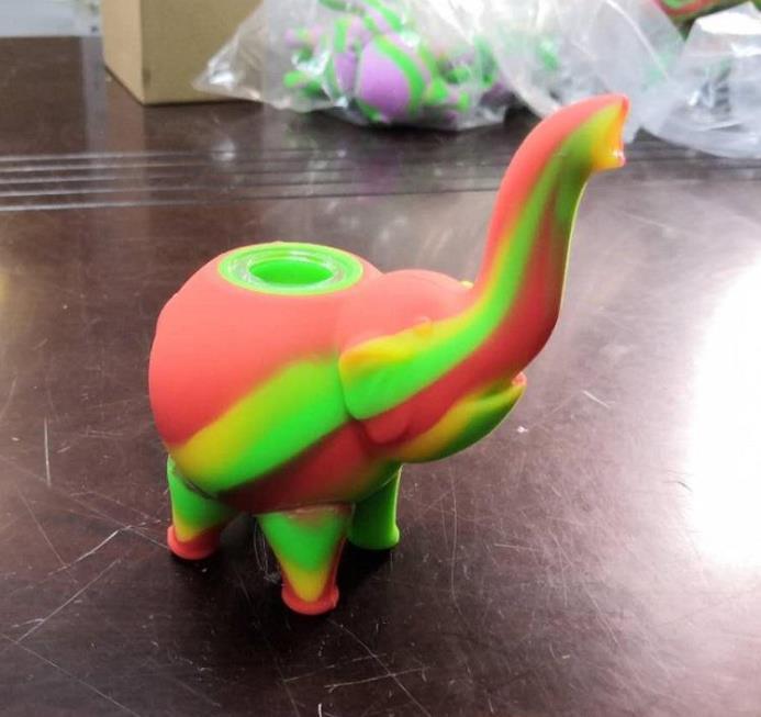 4.9 Inch Silicone Mini Bubbler Elephant Water Pipe - Food Grade Oil Rig with Multiple Color Options | Portable & Durable for Travel, Camping, and Home Use