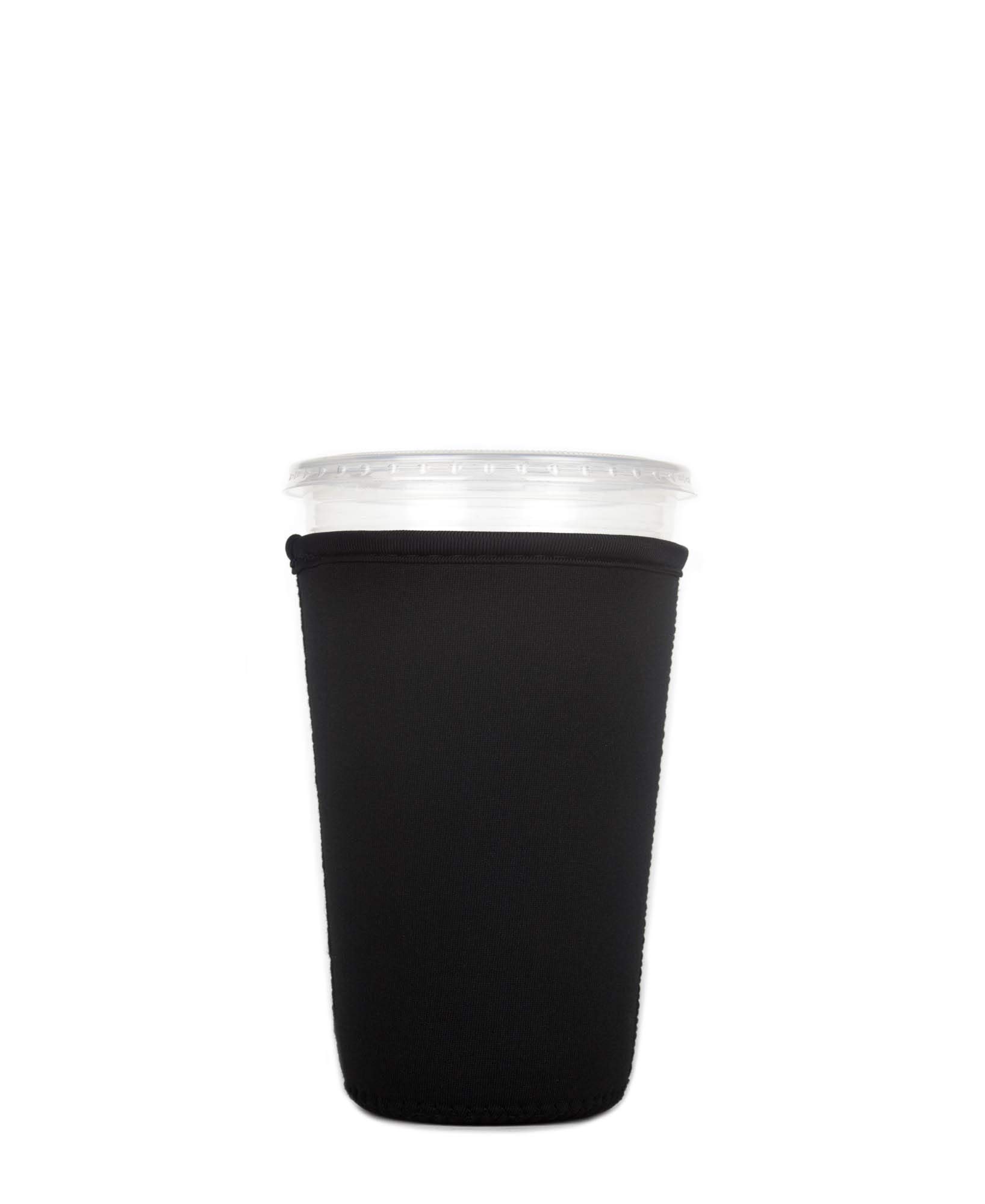 Eco-Friendly Reusable Neoprene Coffee Cup Sleeve for Iced Drinks & Hot Beverages - Black Medium Size | Perfect for Coffee Shops, Office Use & Travel Accessories