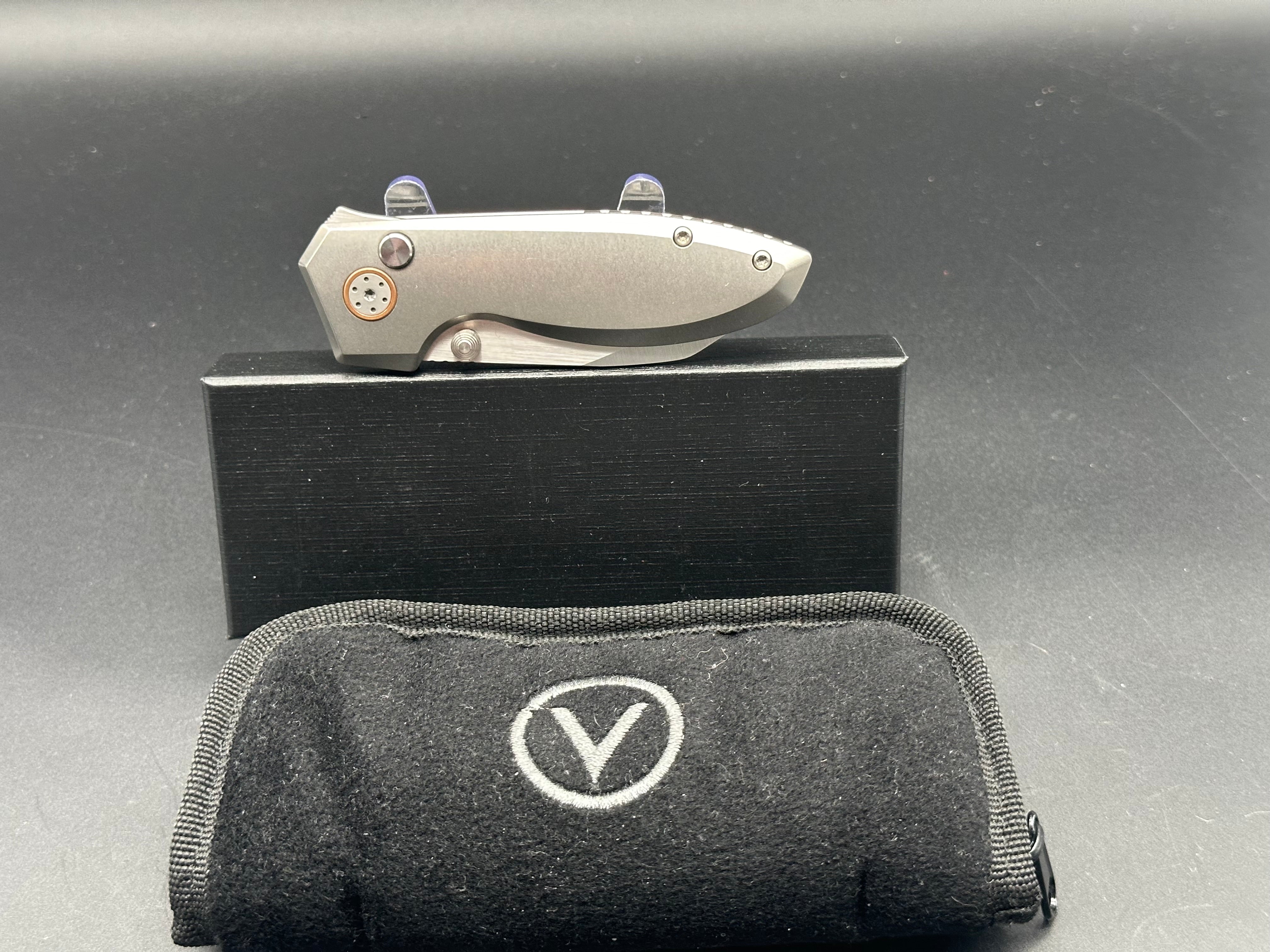 Alliance Designs Mini Slim Pickins Titanium Folding Knife with Satin Elmax Blade - Compact EDC Knife for Outdoor, Camping & Everyday Carry